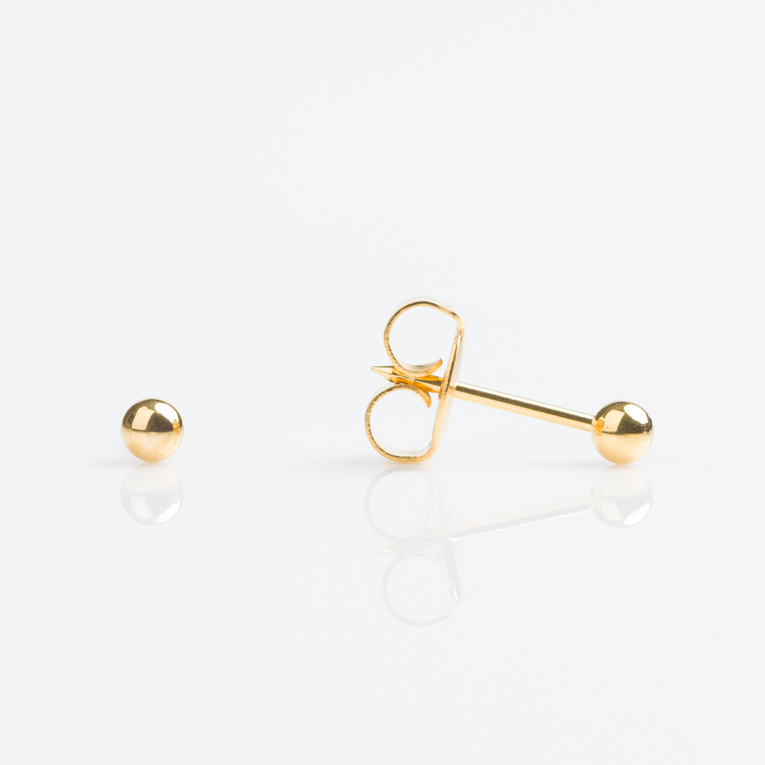 System 75™ 3mm 9K Yellow Gold Ball Piercing Studs