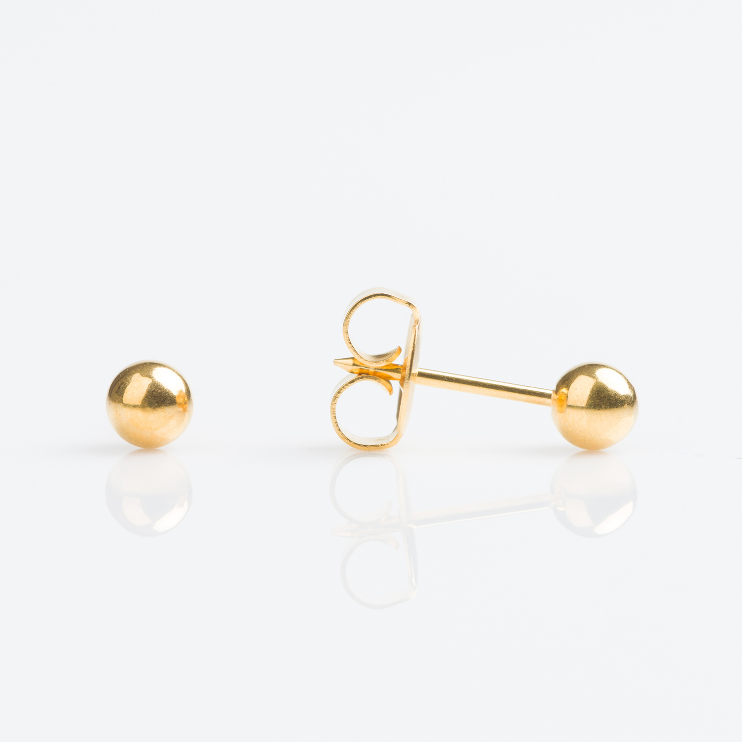 System 75™ 4mm 9K Yellow Gold Ball Piercing Studs