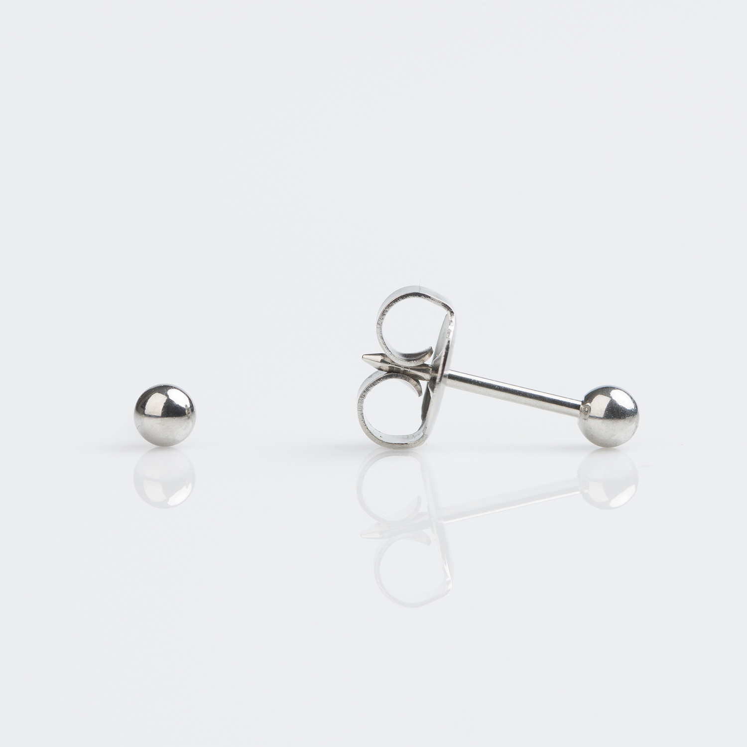 System 75™ 3mm 9K White Gold Ball Piercing Studs