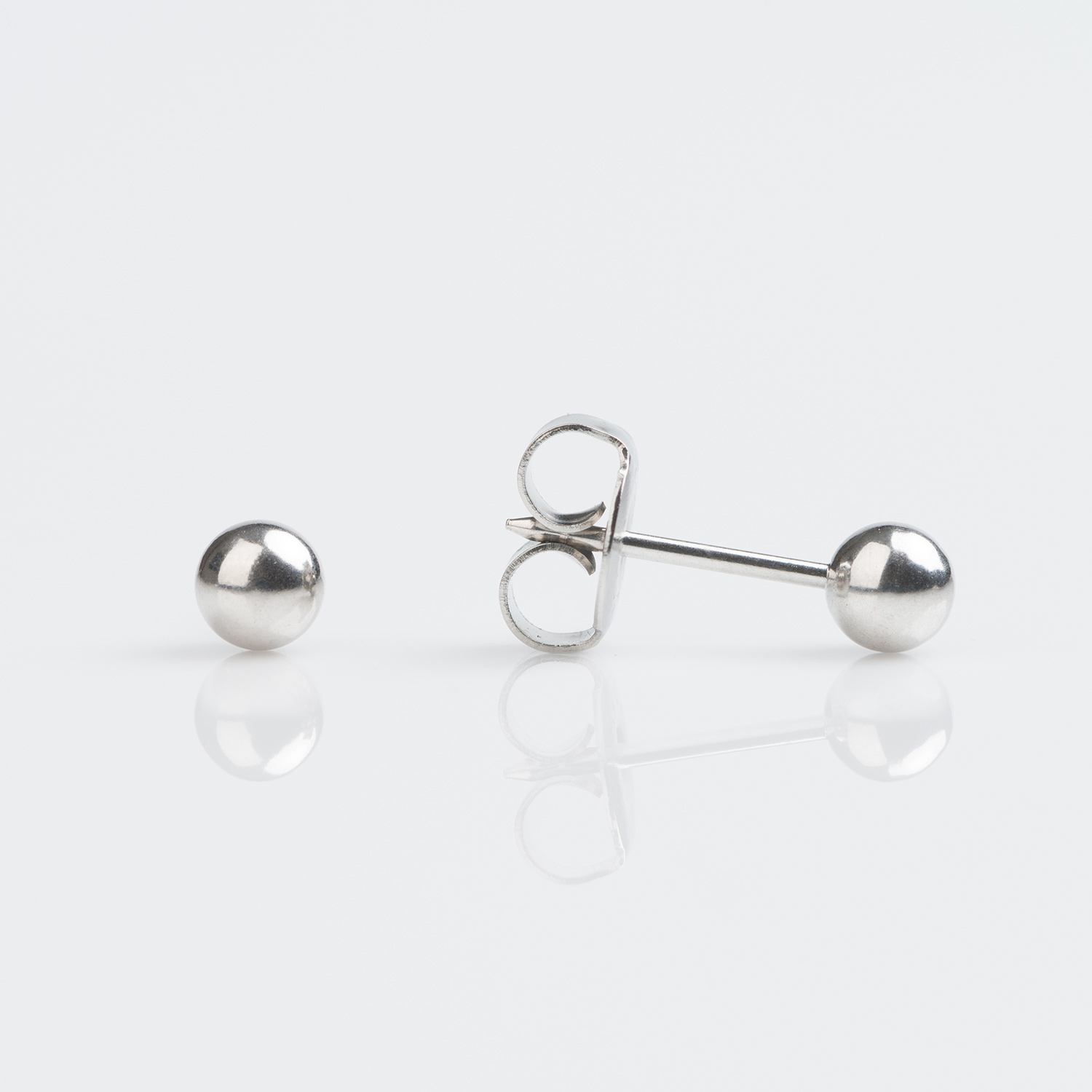 System 75™ 4mm 9K White Gold Ball Piercing Studs