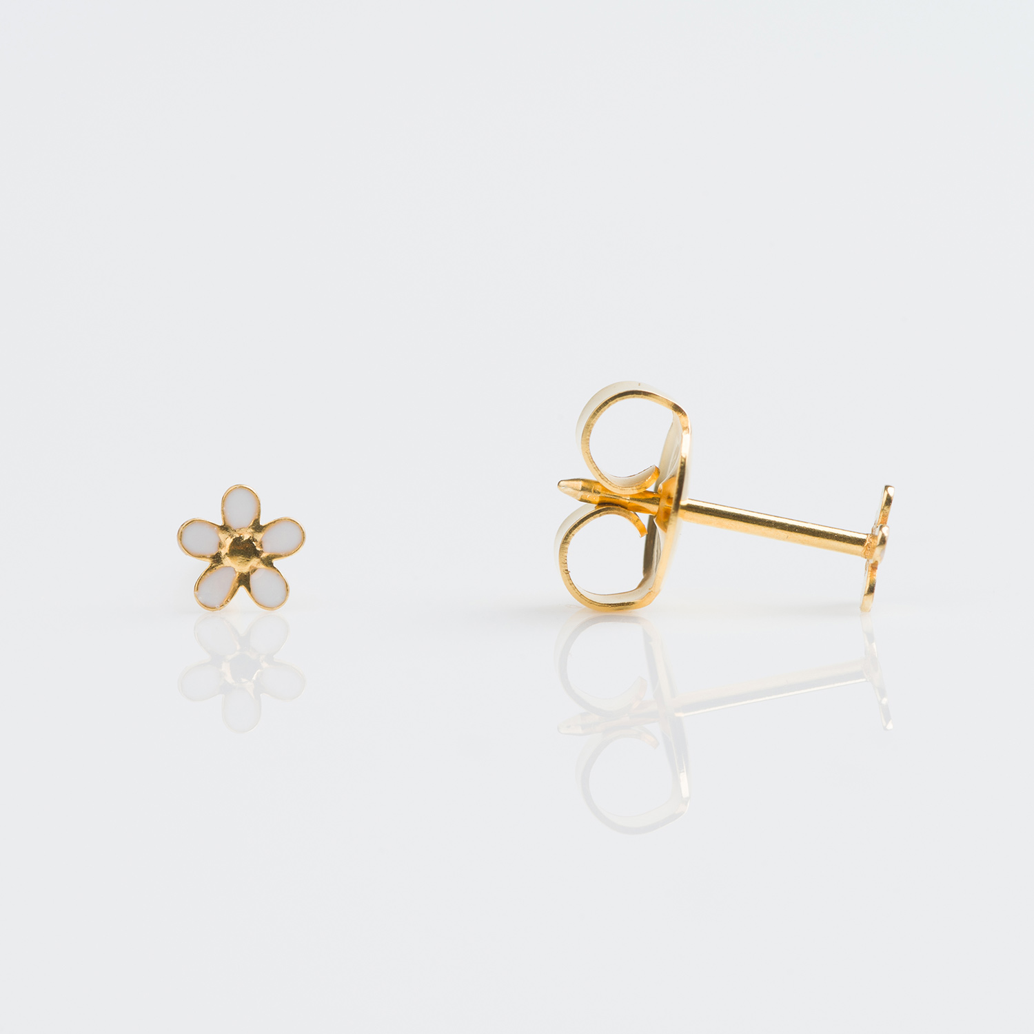 System 75™ 4mm 9K Yellow Gold Micro Mini 5 Petal Flower Piercing Studs