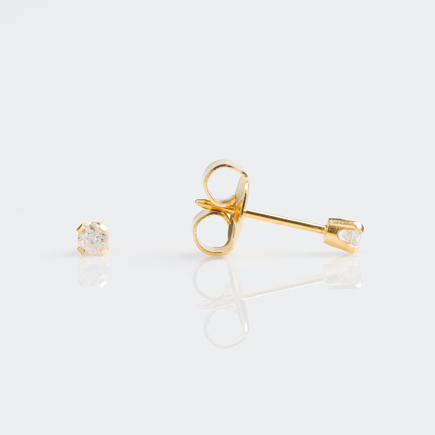 System 75™ 9K Yellow Gold Prong-Set 5pt Natural Diamond Piercing Studs