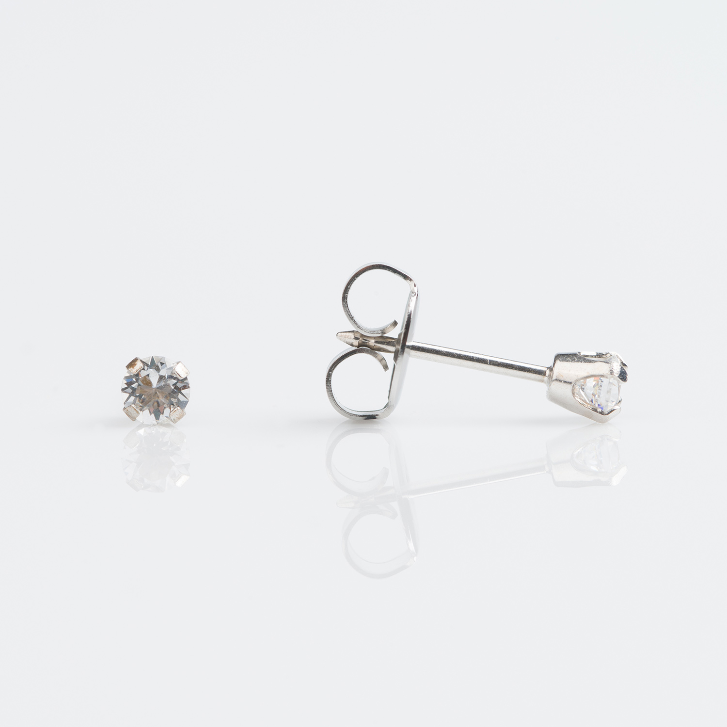 System 75™ 9K White Gold Prong-Set 8pt Natural Diamond Piercing Studs