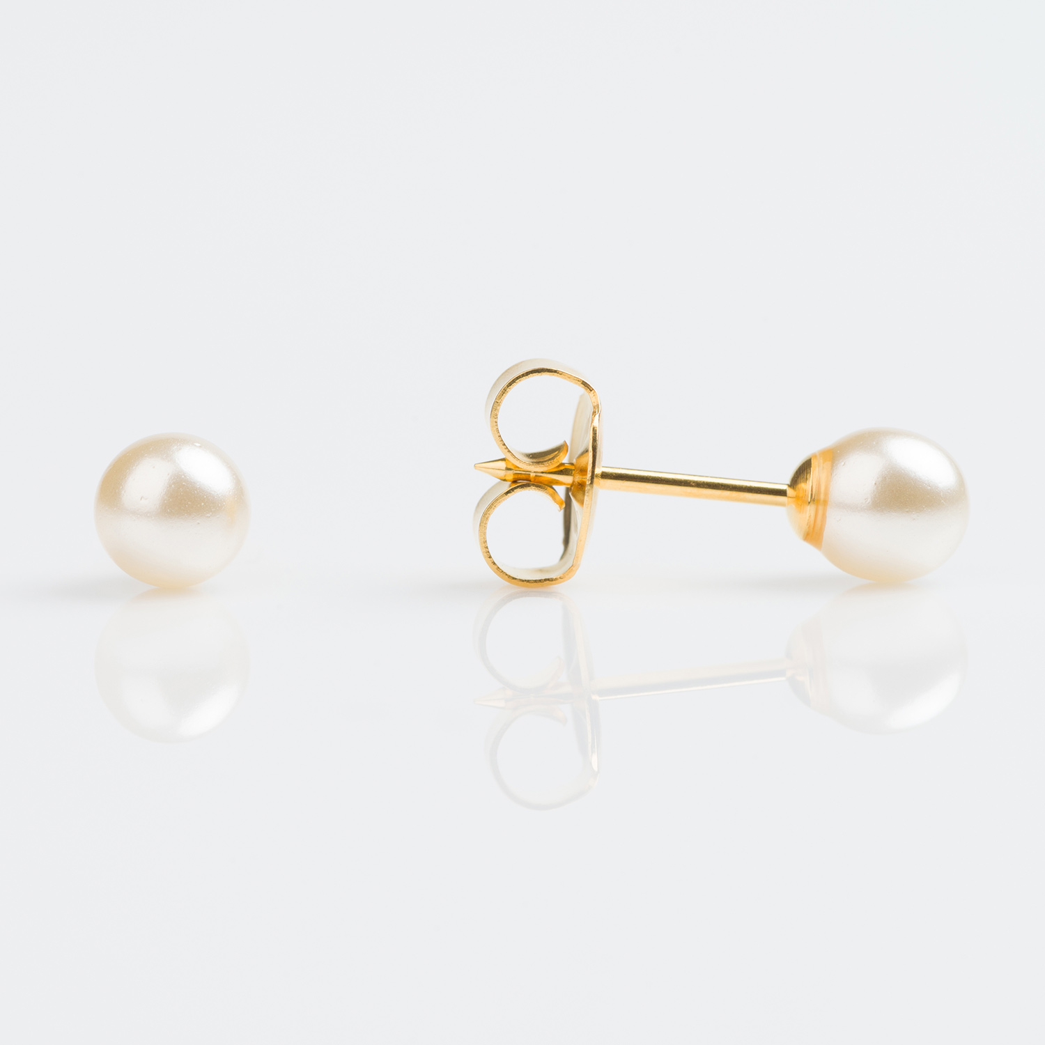 System 75™ 3mm 18K Yellow Gold Genuine Pearl Piercing Studs