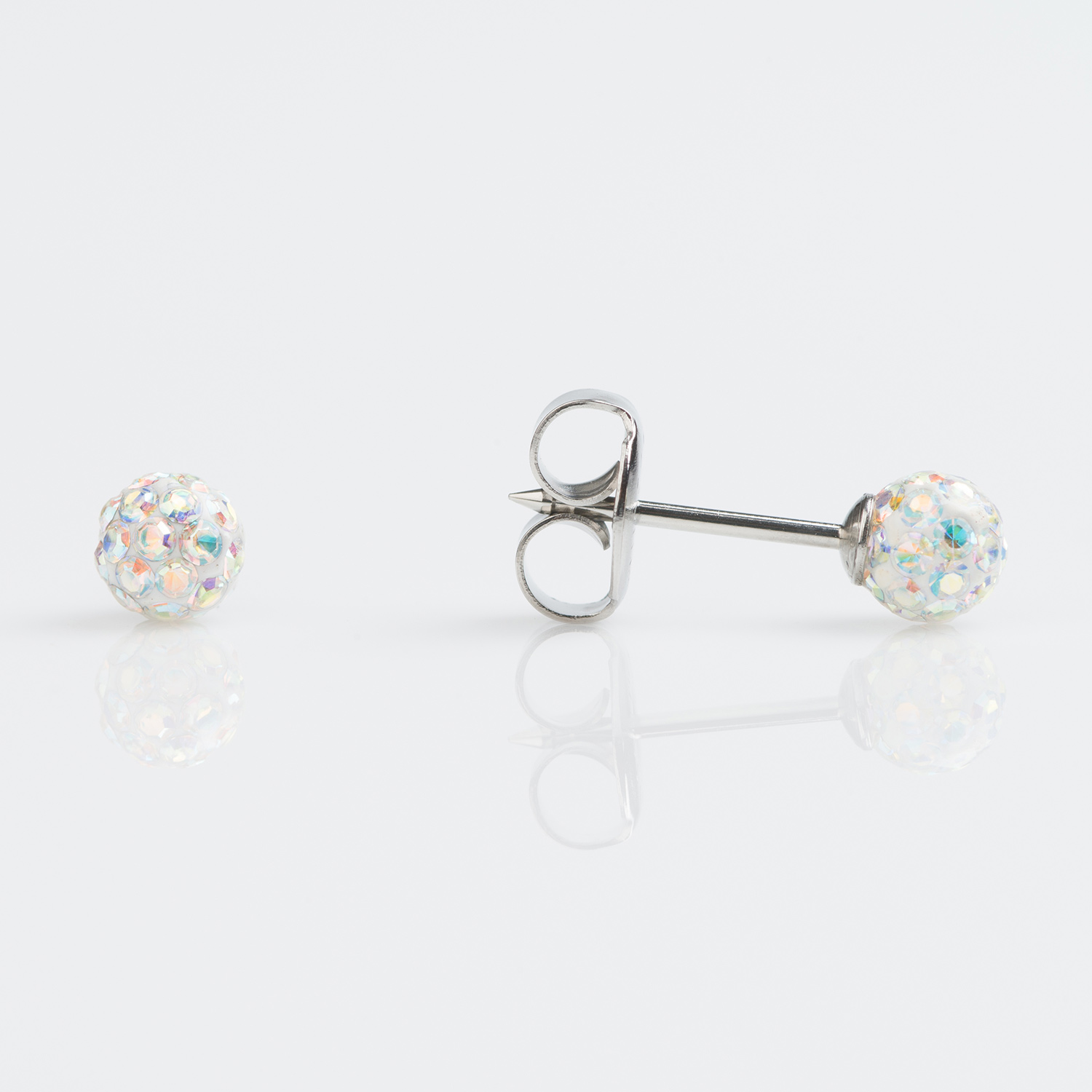 System 75™ 4.5mm Stainless Steel Aurora Borealis Fireball Piercing Studs