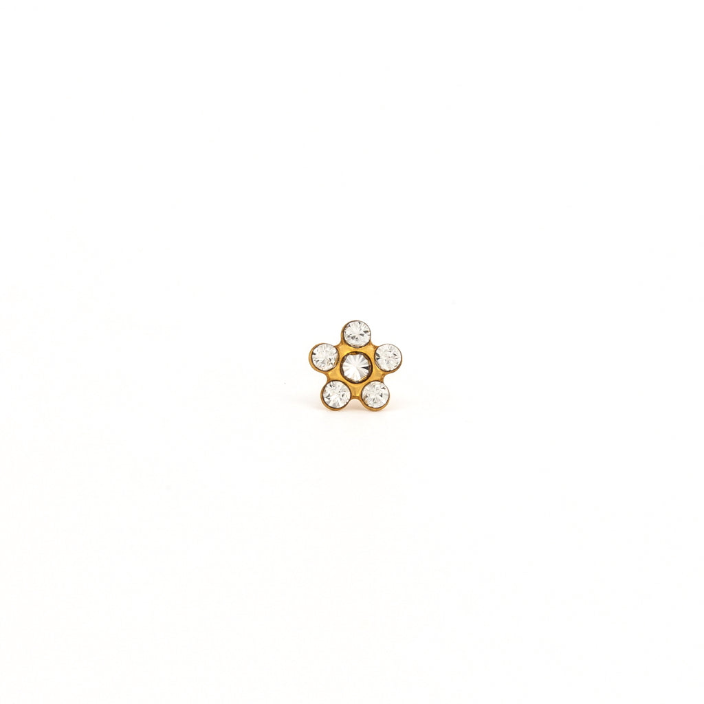 System 75™ 5mm Gold-Plated Clear Crystal Daisy Piercing Studs