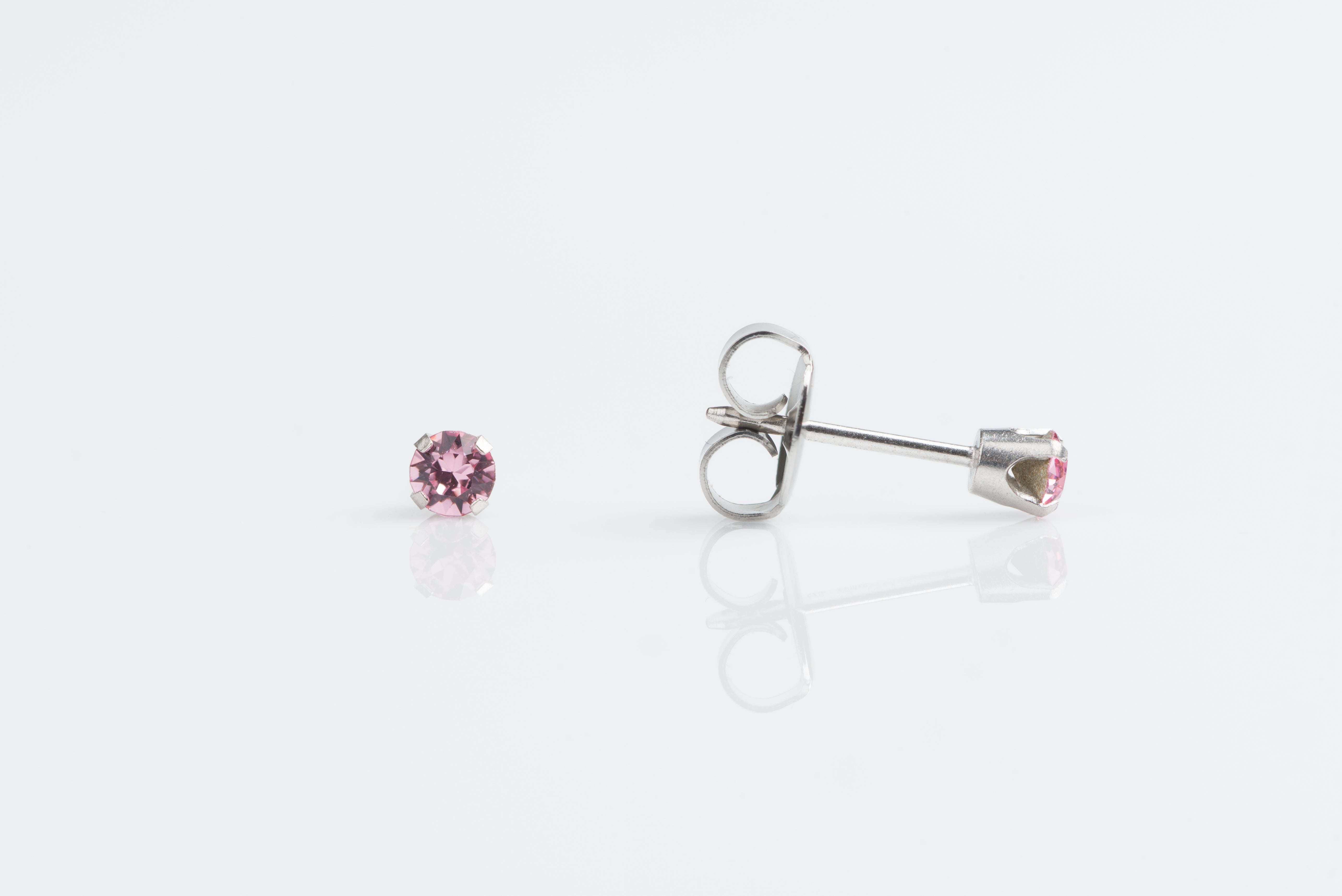 System 75™ 3mm Stainless Steel Prong-Set Rose Piercing Studs