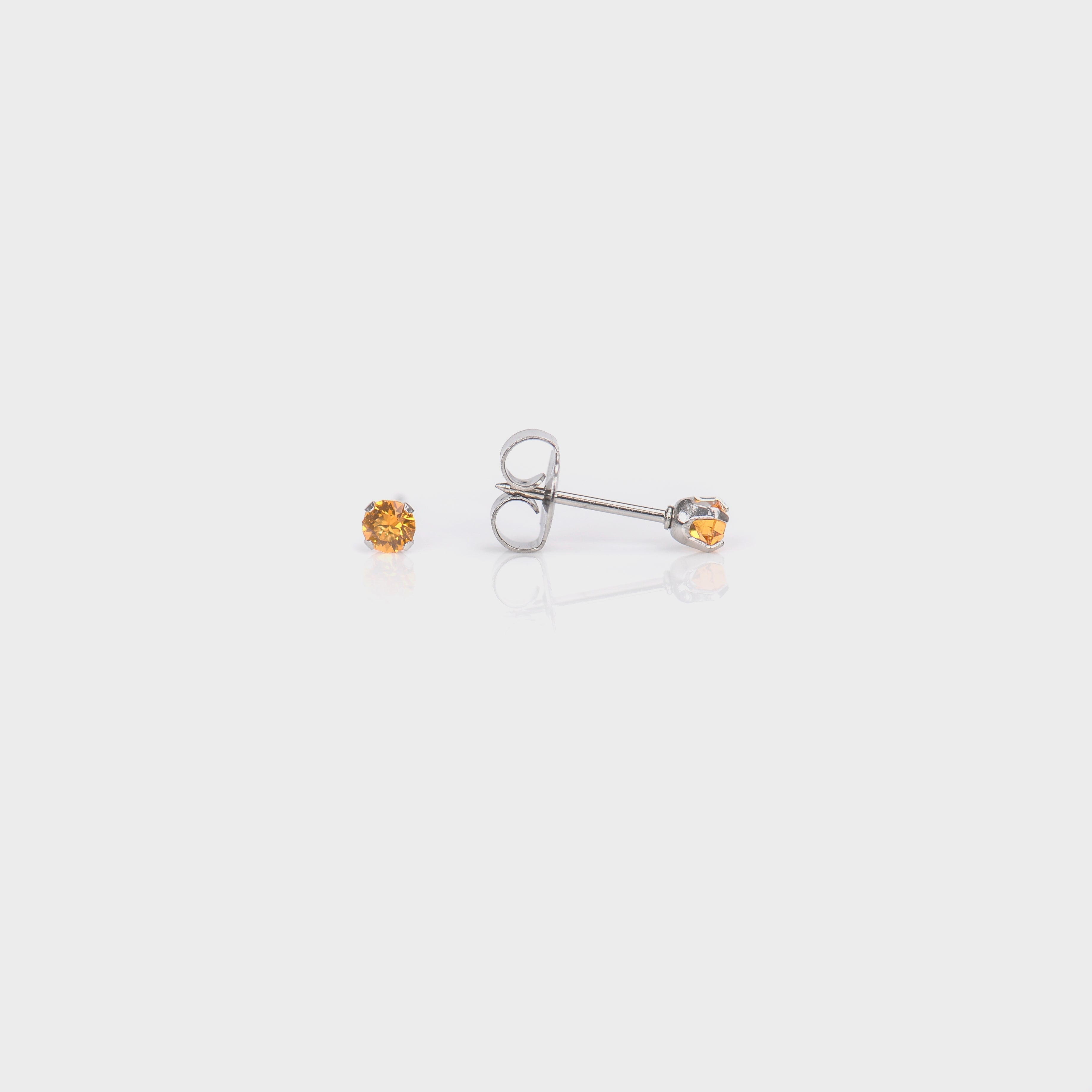 System 75™ 3mm Stainless Steel Prong-Set Topaz Piercing Studs