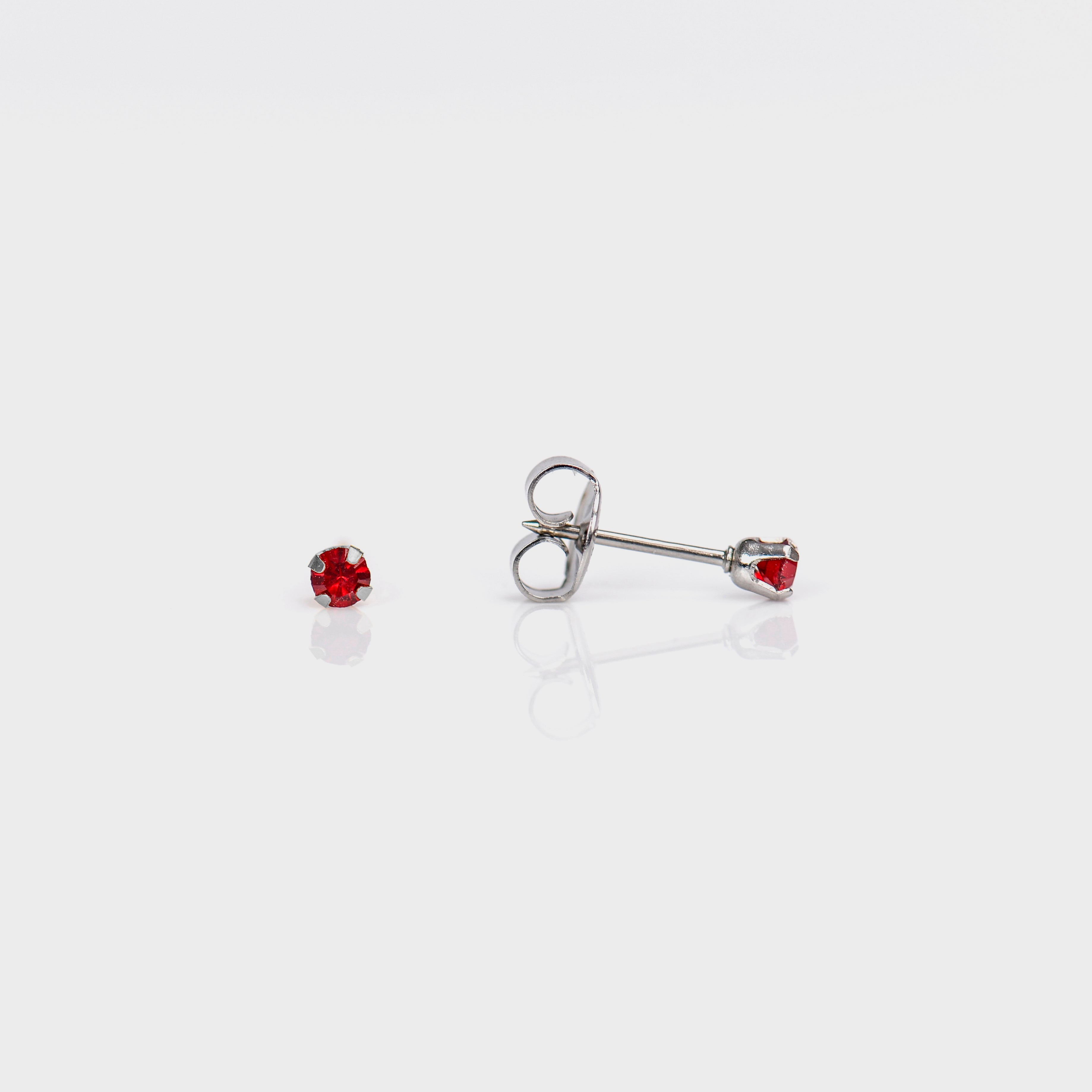 System 75™ 3mm Stainless Steel Prong-Set Rainbow Aurora Borealis Piercing Studs