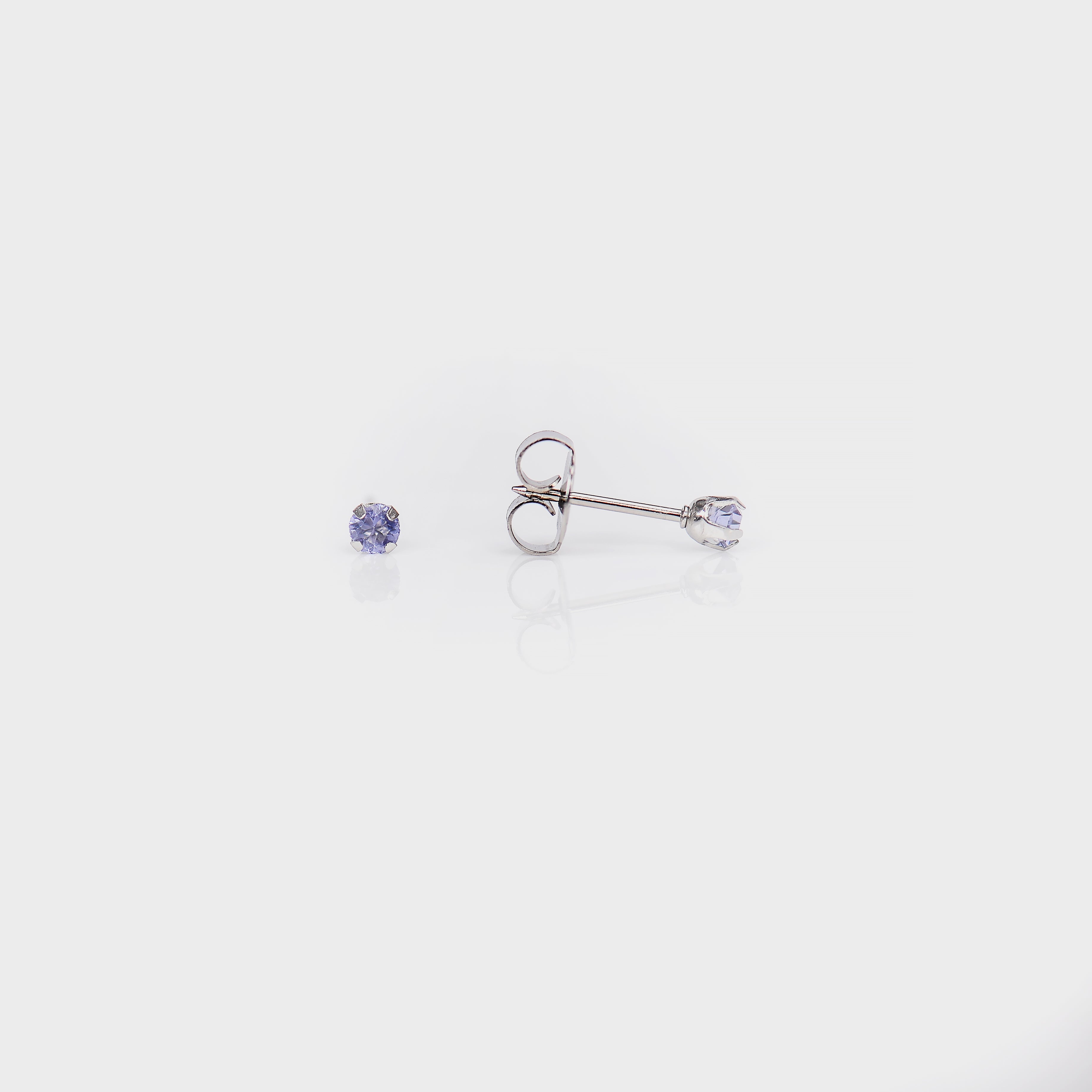 System 75™ 3mm Stainless Steel Prong-Set Tanzanite Piercing Studs