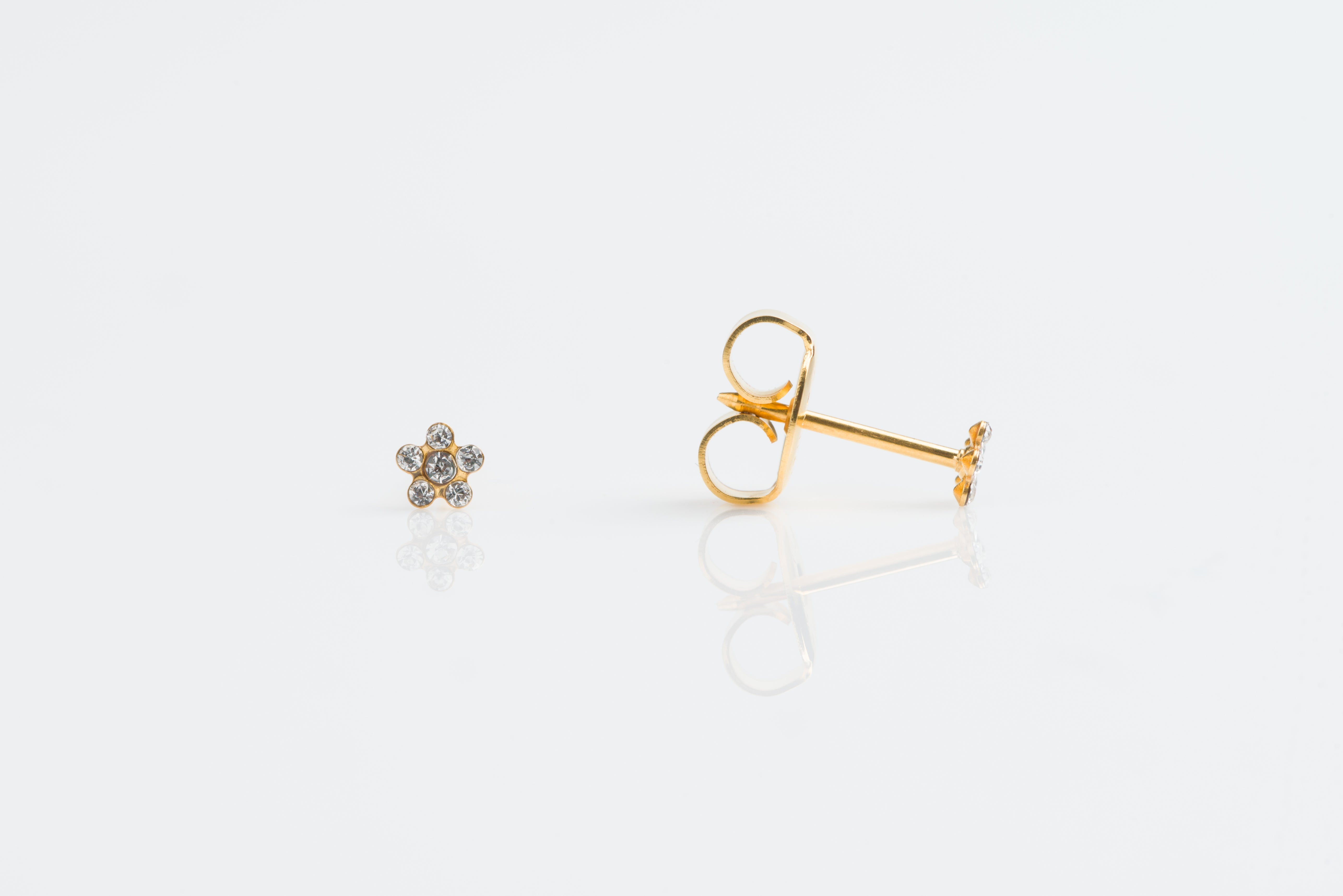 System 75™ 5mm Stainless Steel Clear Crystal Daisy Piercing Studs