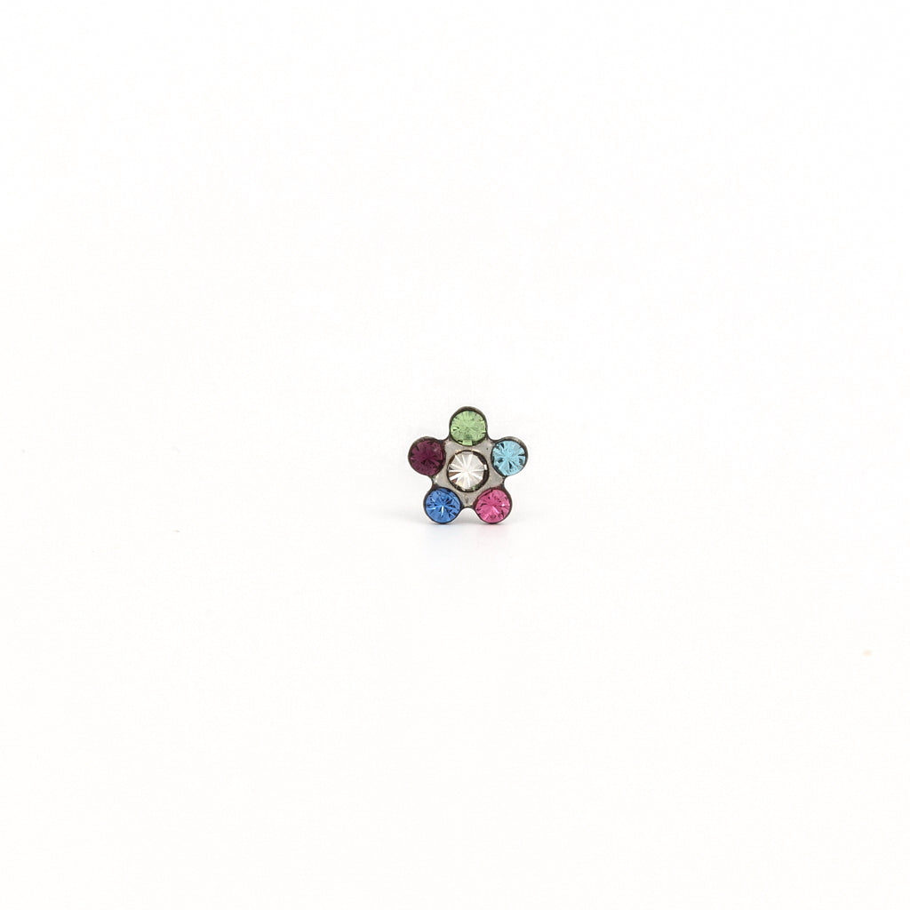 System 75™ 5mm Stainless Steel Rainbow Crystal Daisy Piercing Studs