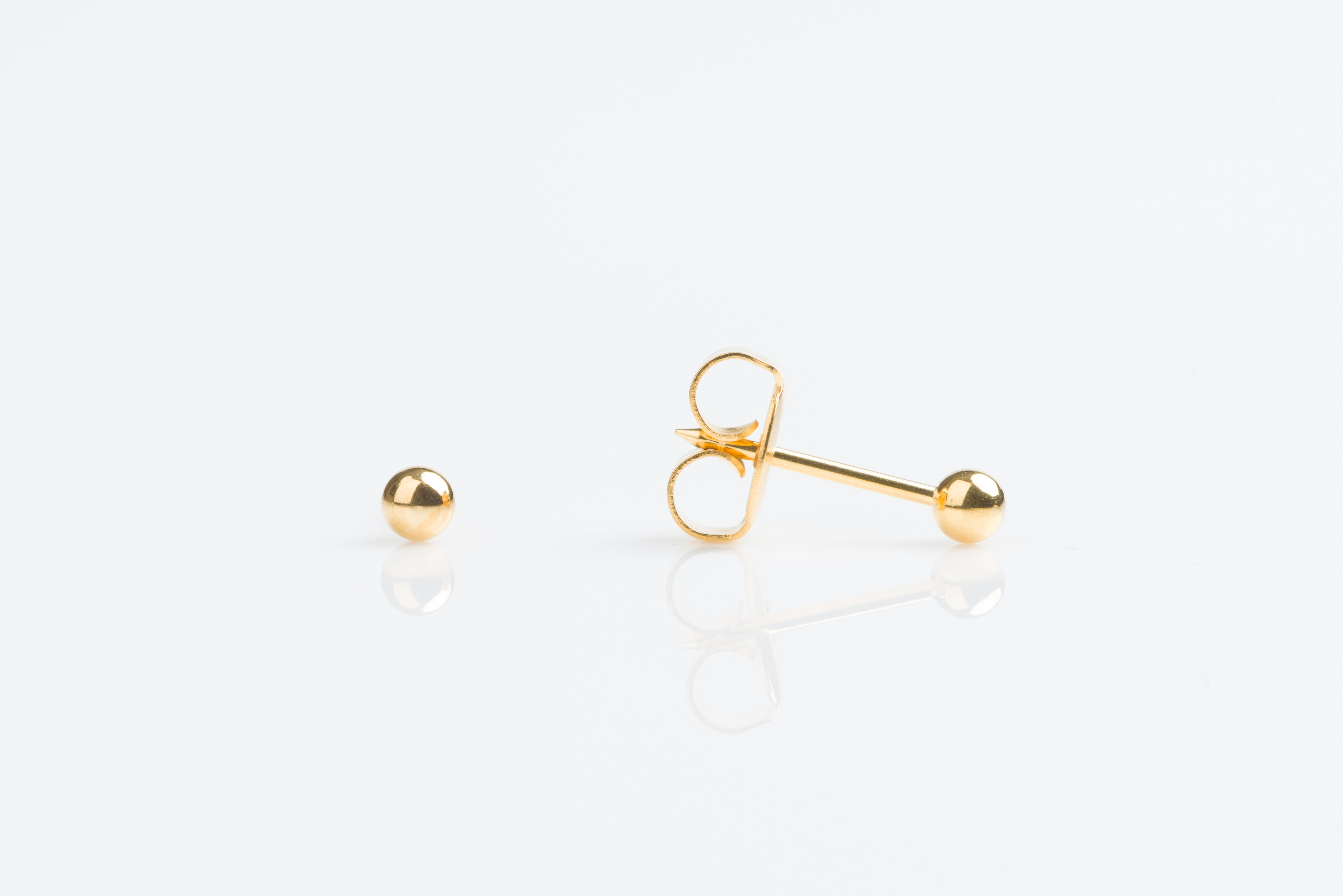 System 75™ 3mm 14K Yellow Gold Ball Piercing Studs