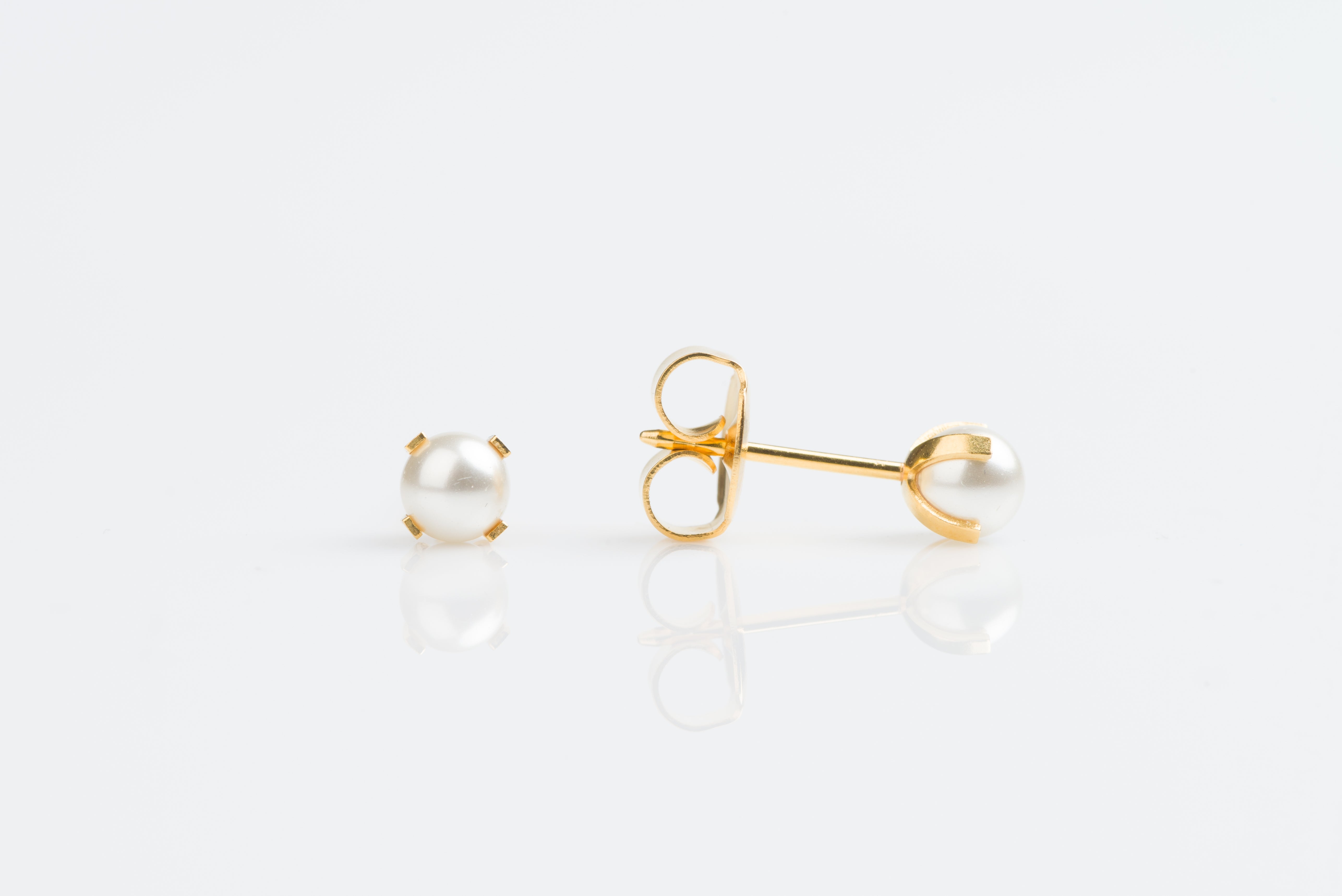 System 75™ 4mm 14K Yellow Gold Prong-Set Pearl Piercing Studs