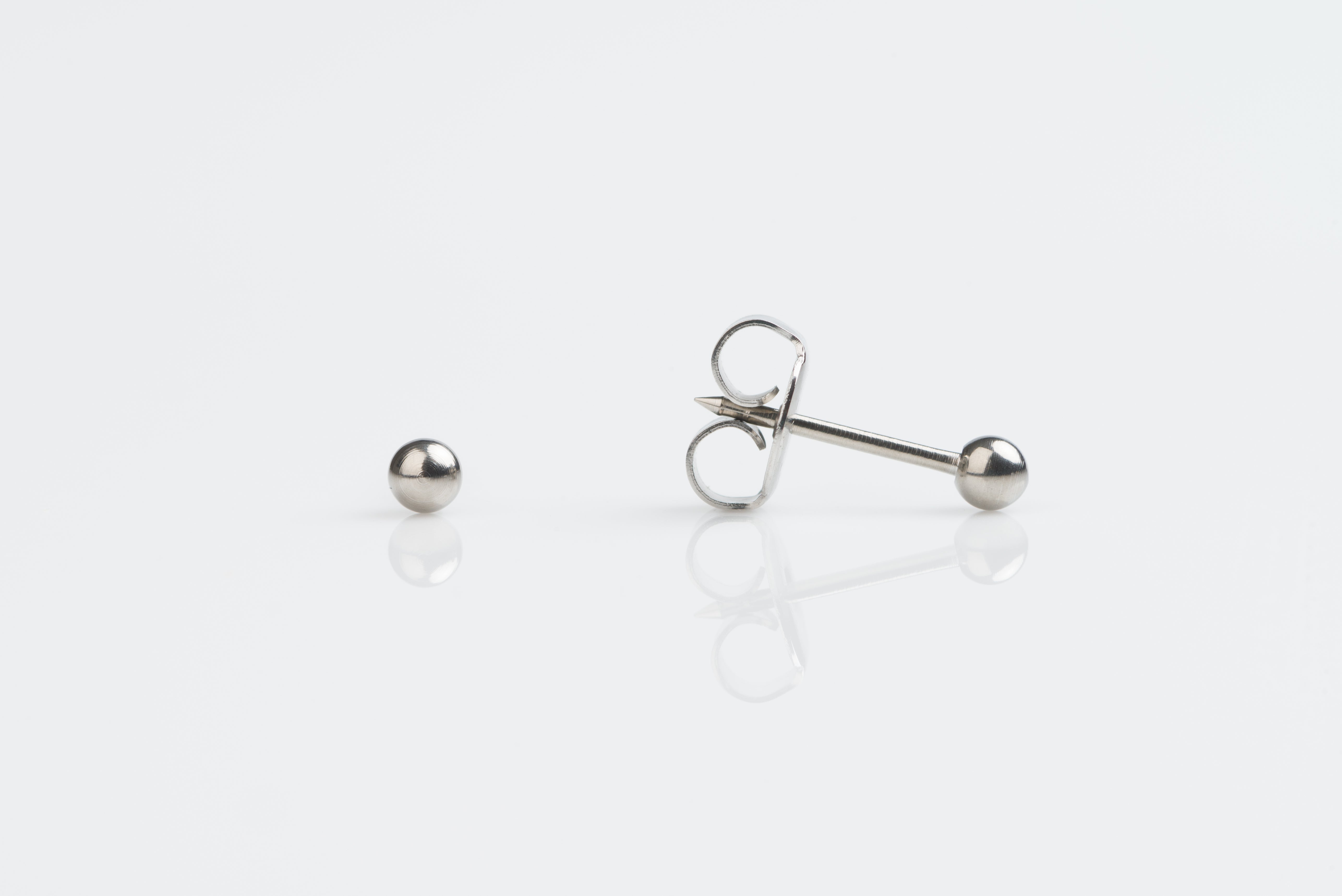 System 75™ 3mm 14K White Gold Ball Piercing Studs