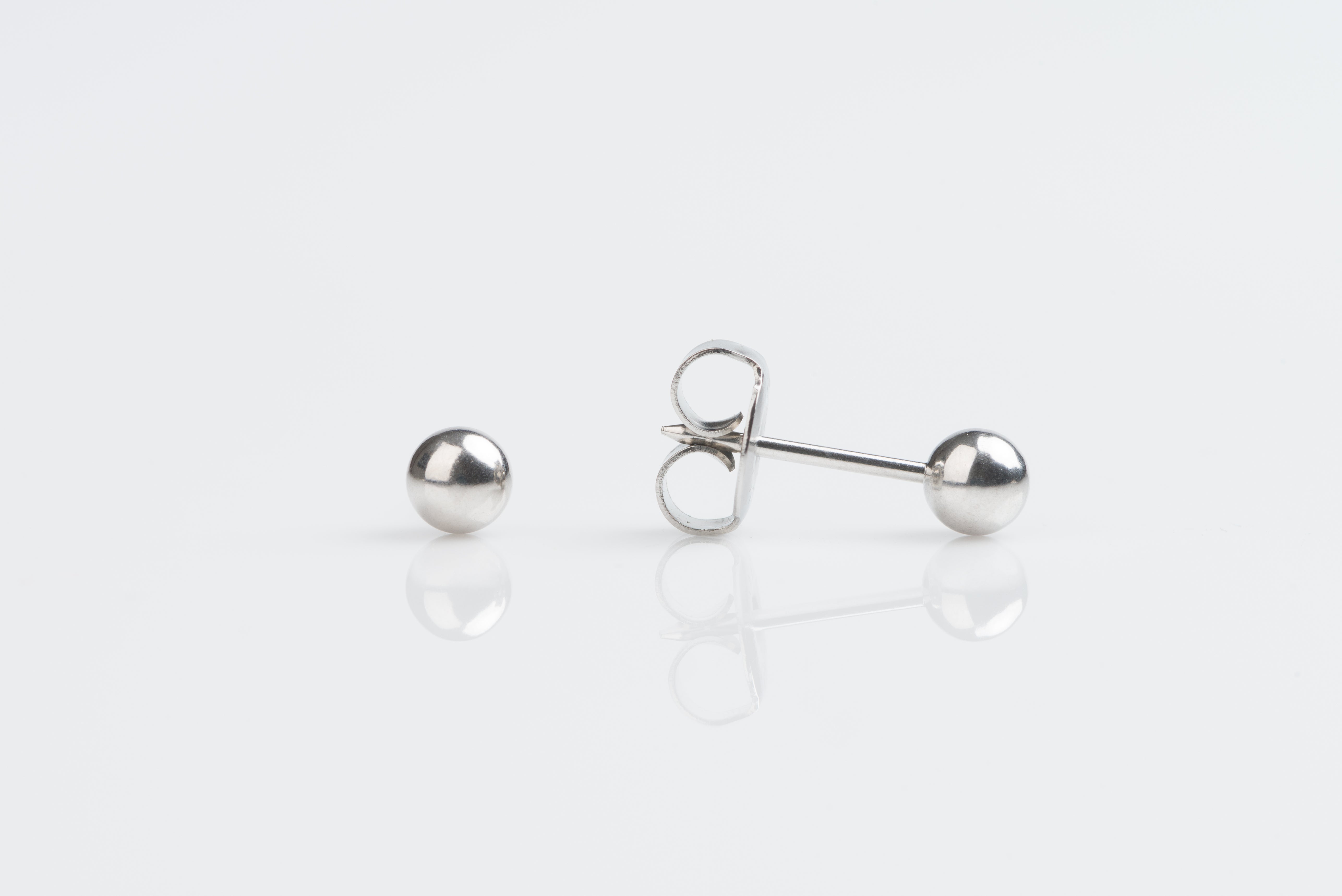 System 75™ 4mm 14K White Gold Ball Piercing Studs