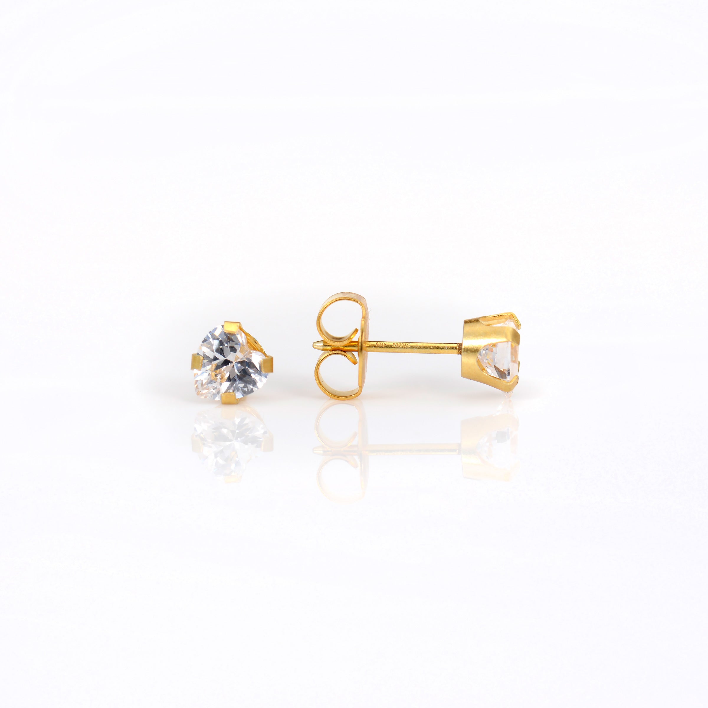 System 75™ 5mm 14K Yellow Gold Heart Piercing Studs