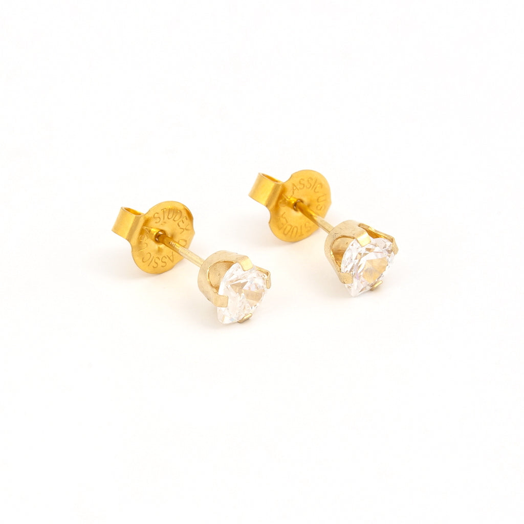 System 75™ 5mm 14K Yellow Gold Heart Piercing Studs
