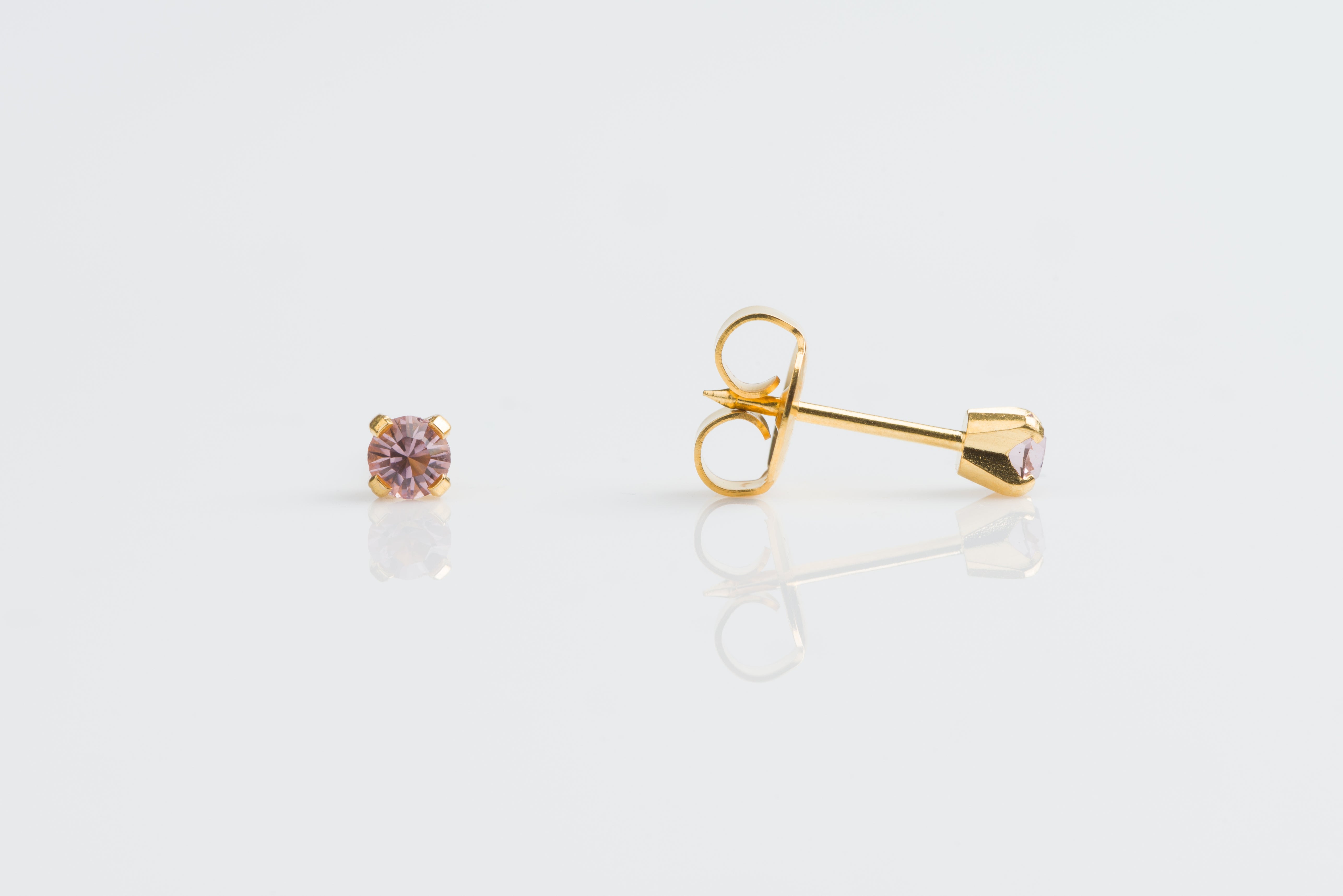 System 75™ 3mm 14K Yellow Gold Prong-Set Alexandrite Piercing Studs