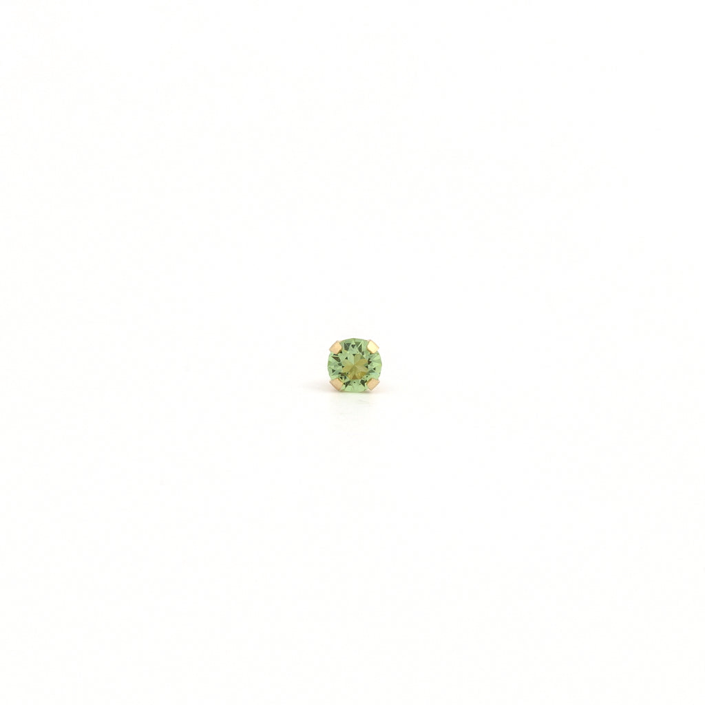 System 75™ 3mm 14K Yellow Gold Prong-Set Peridot Piercing Studs