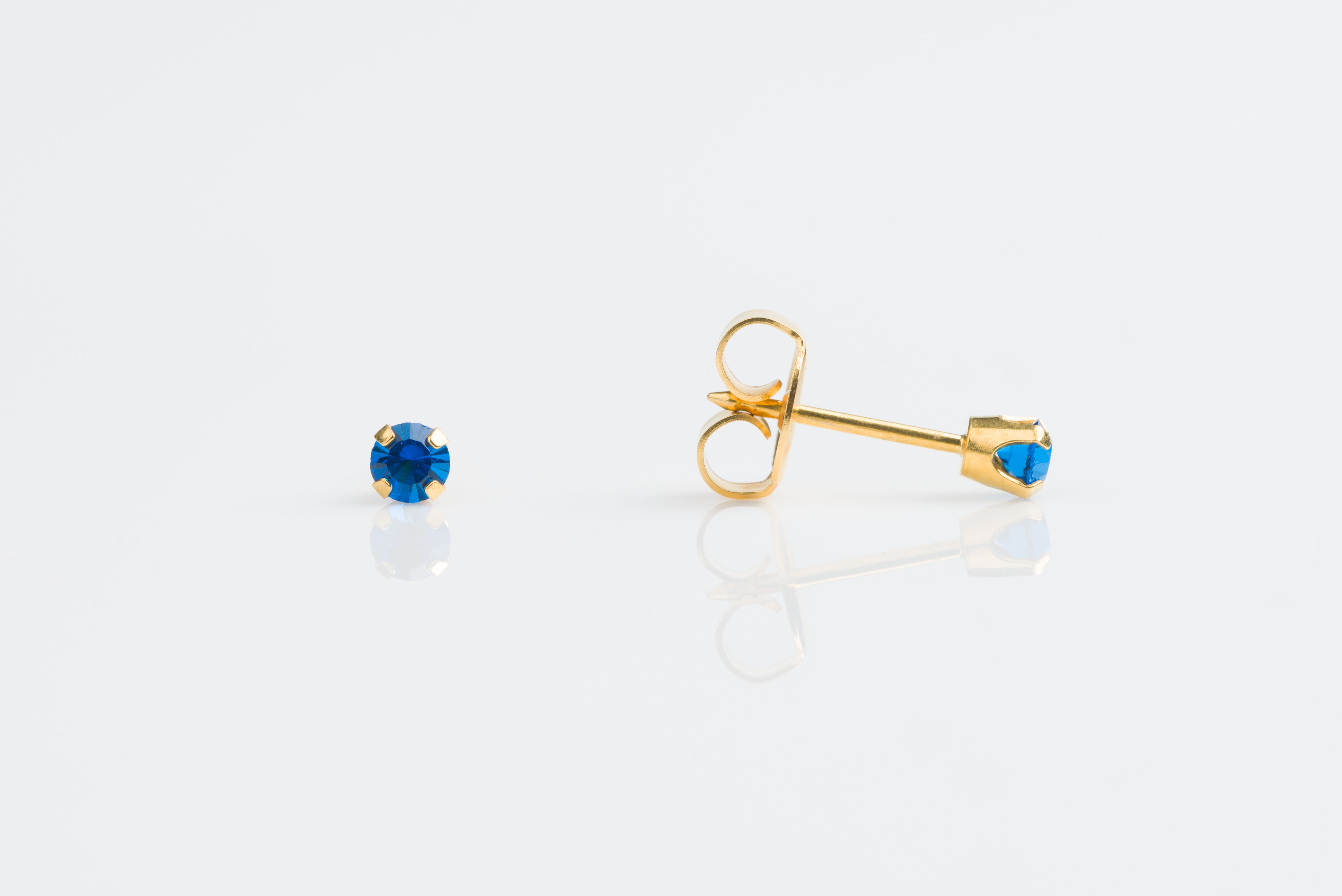 System 75™ 3mm 14K Yellow Gold Prong-Set Sapphire Piercing Studs