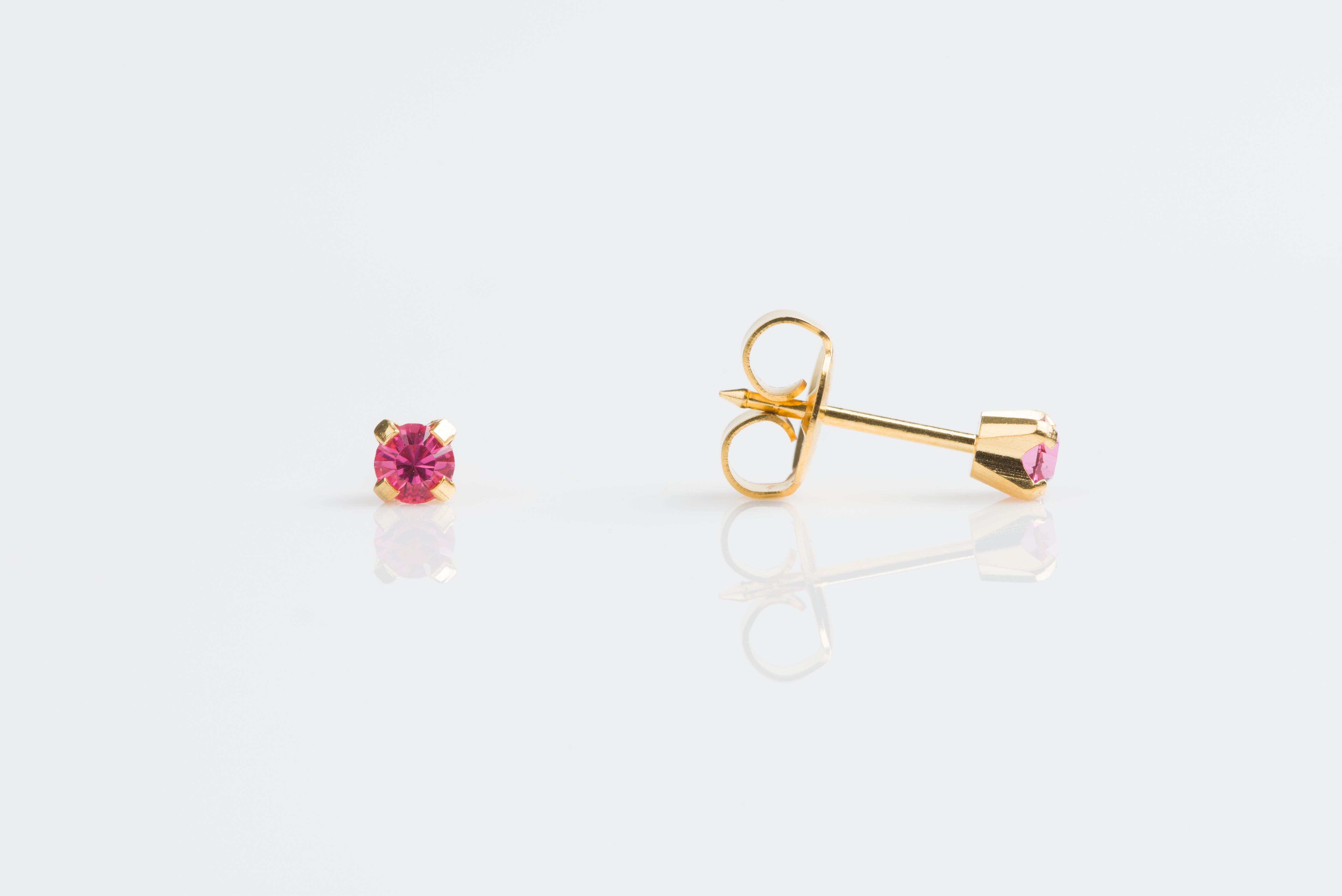 System 75™ 3mm 14K Yellow Gold Prong-Set Rose Piercing Studs