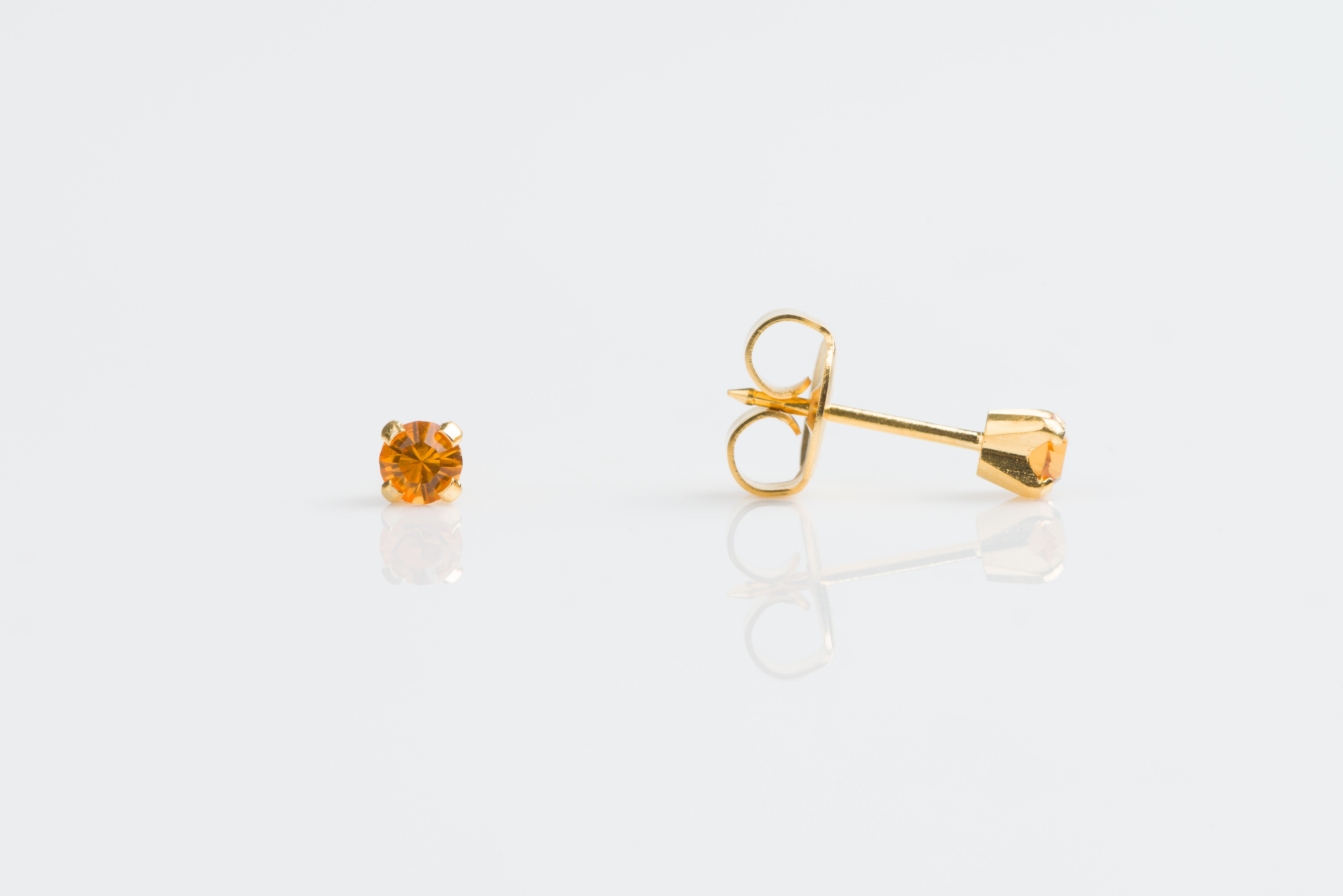 System 75™ 3mm 14K Yellow Gold Prong-Set Topaz Piercing Studs