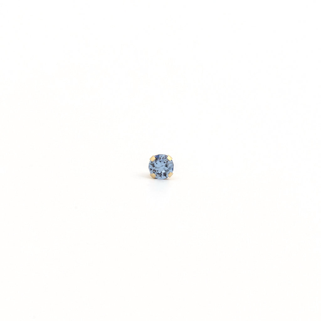 System 75™ 3mm 14K Yellow Gold Prong-Set Light Sapphire Piercing Studs