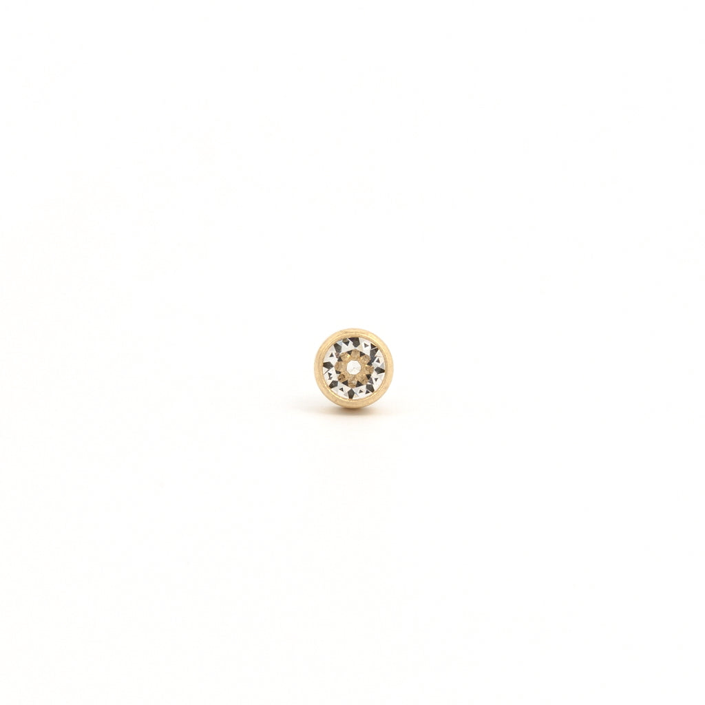 System 75™ 4mm 14K Yellow Gold Bezel-Set Clear Crystal Piercing Studs
