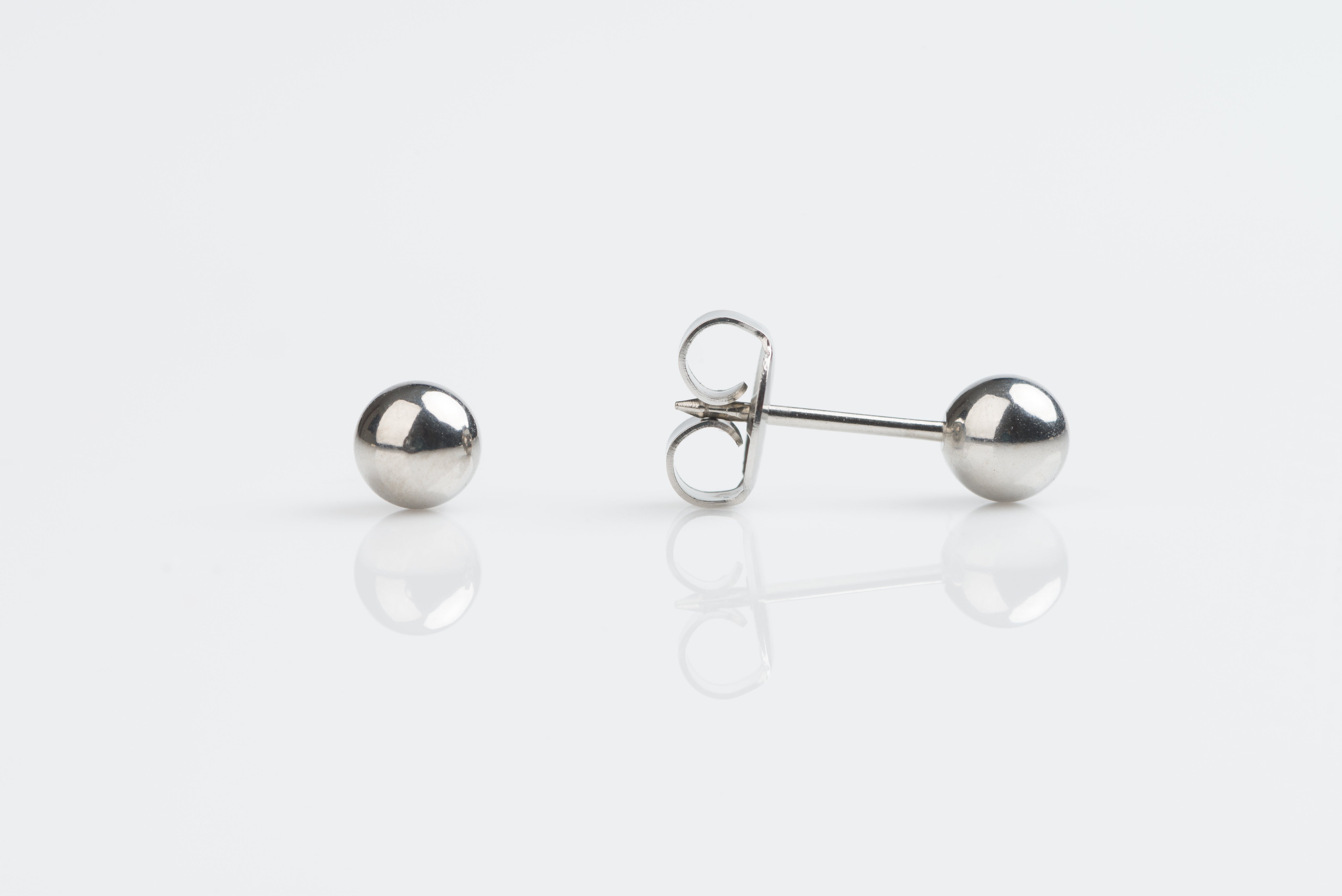 System 75™ 5mm 14K White Gold Ball Piercing Studs