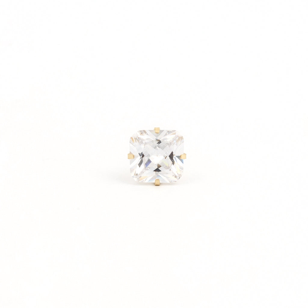 System 75™ 7x7mm 14K Yellow Gold Prong-Set Princess-Cut Cubic Zirconia Piercing Studs