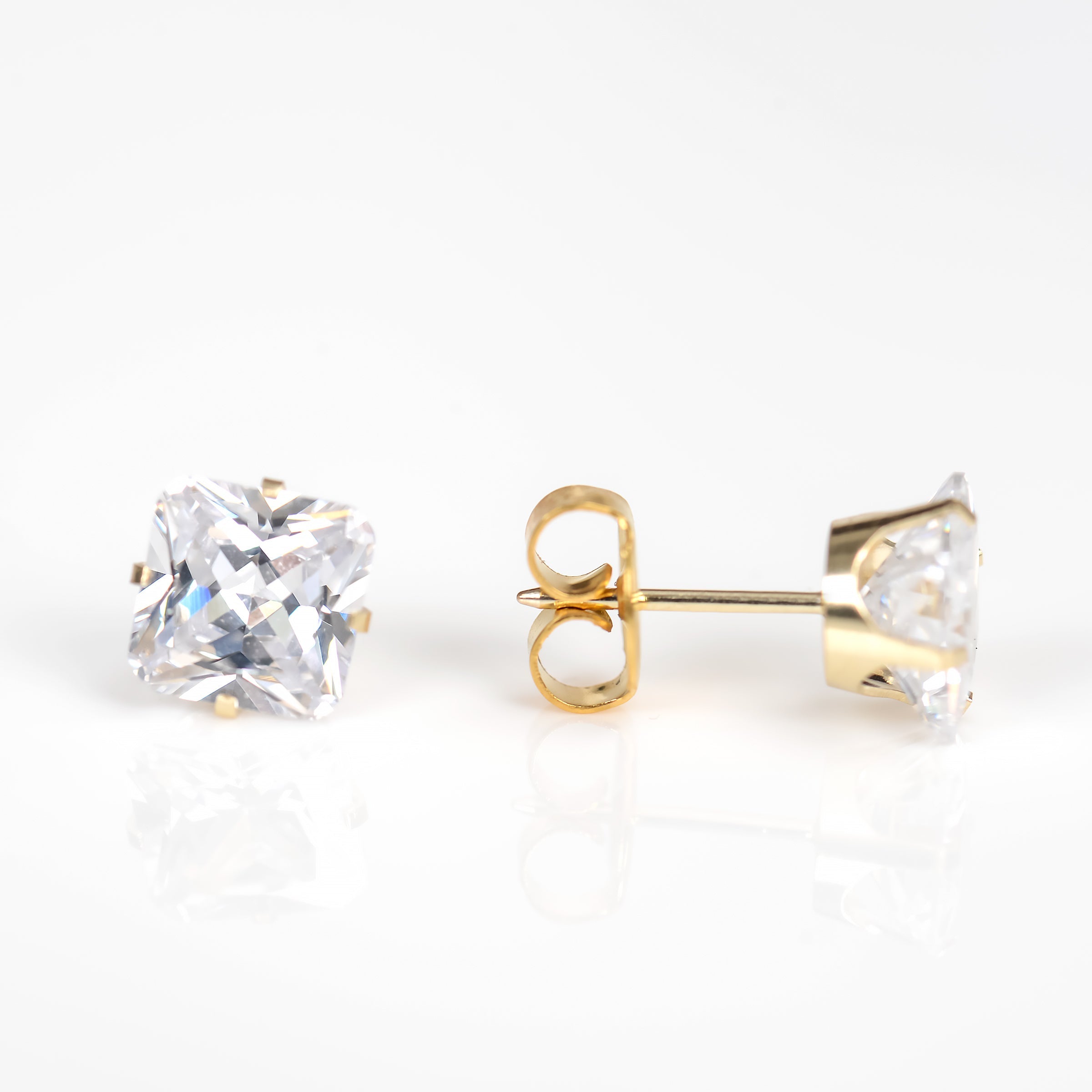 System75™ 14K White Gold Prong-Set Princess Cut 7×7mm Cubic Zirconias