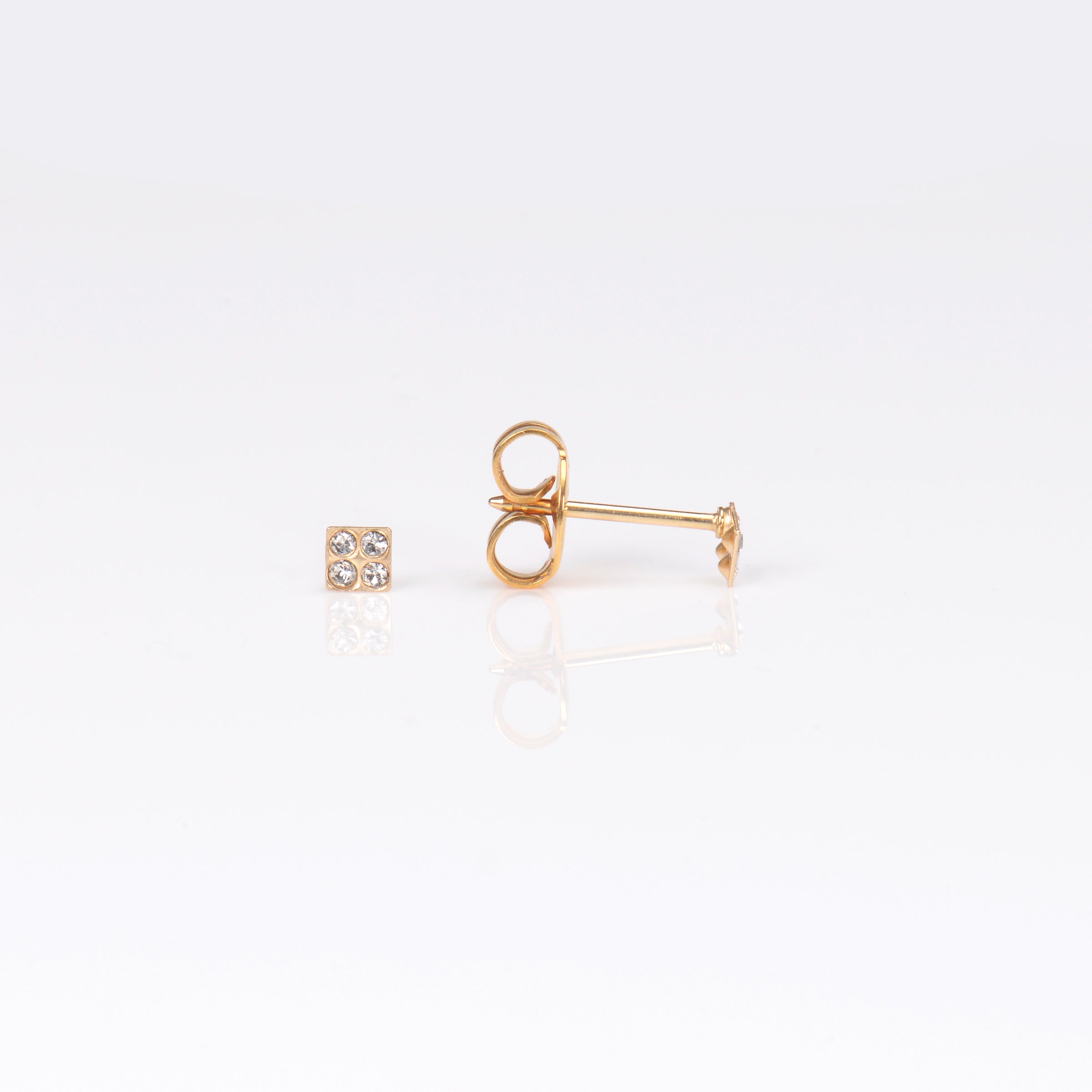 System 75™ 3mm 14K Yellow Gold Micro Mini Square Piercing Studs