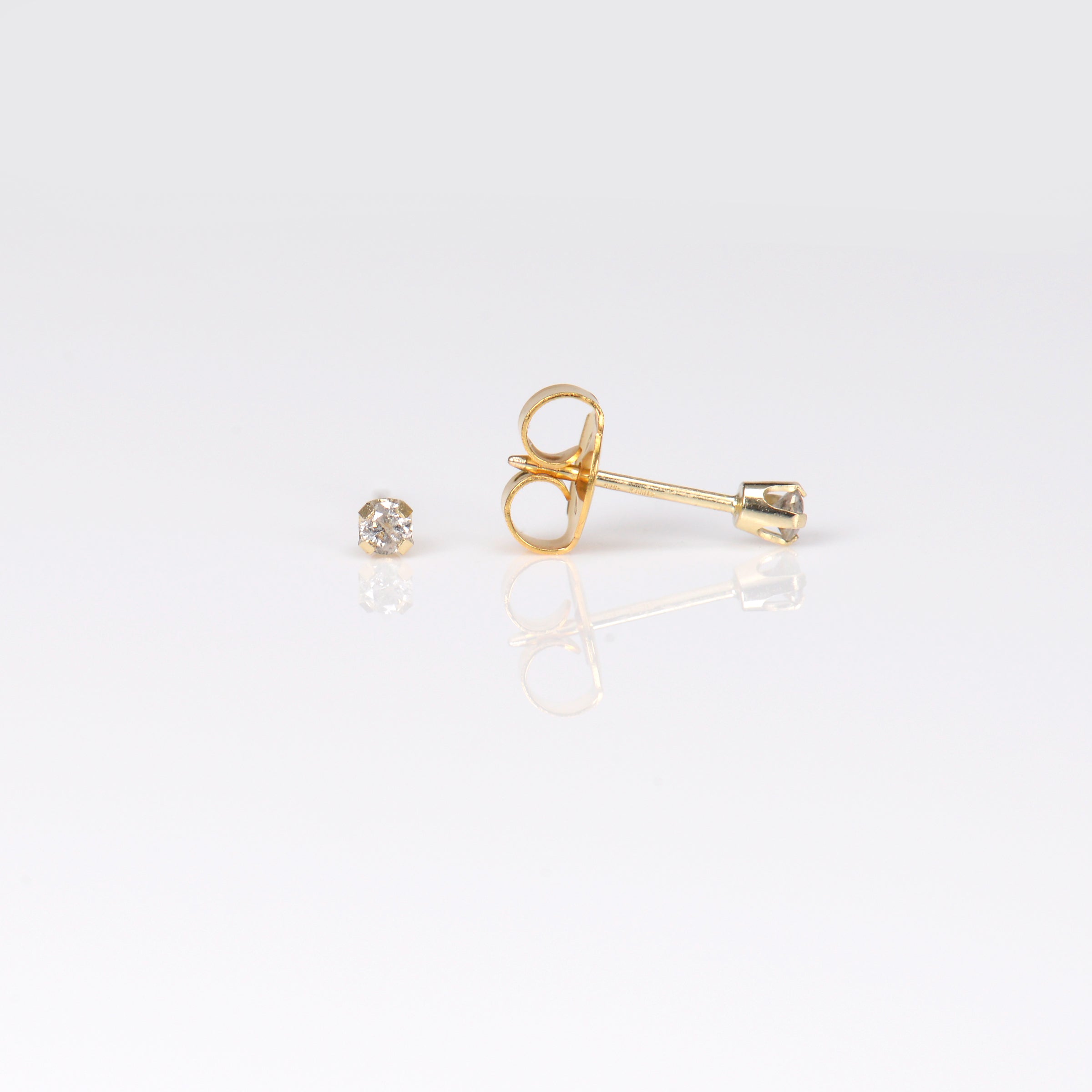 System 75™ 14K Yellow Gold 3pt Lab-Created Diamond Piercing Studs