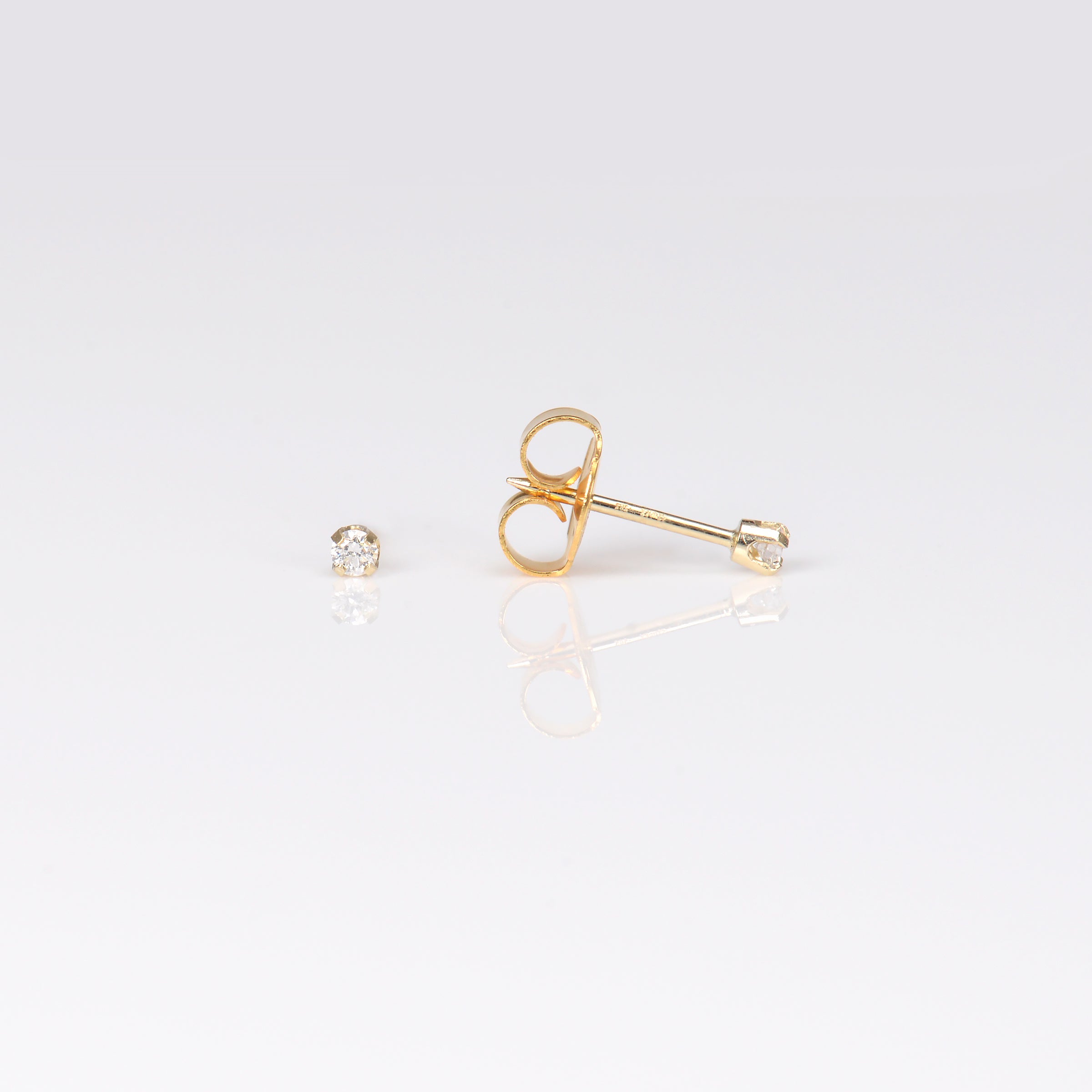 System 75™ 14K Yellow Gold 3pt Lab-Created Diamond Piercing Studs