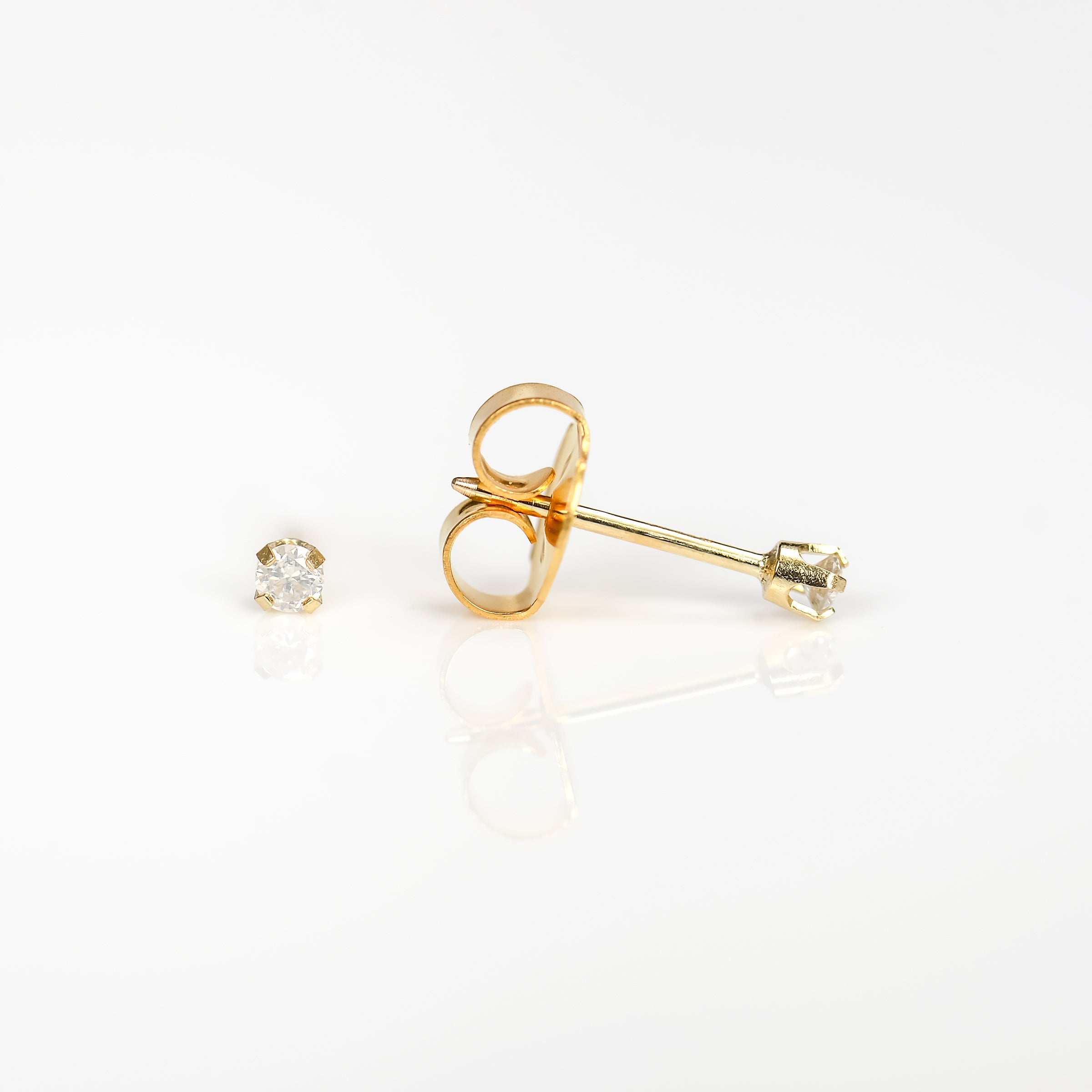 System 75™ 14K Yellow Gold Prong-Set 5pt Natural Diamond Piercing Studs