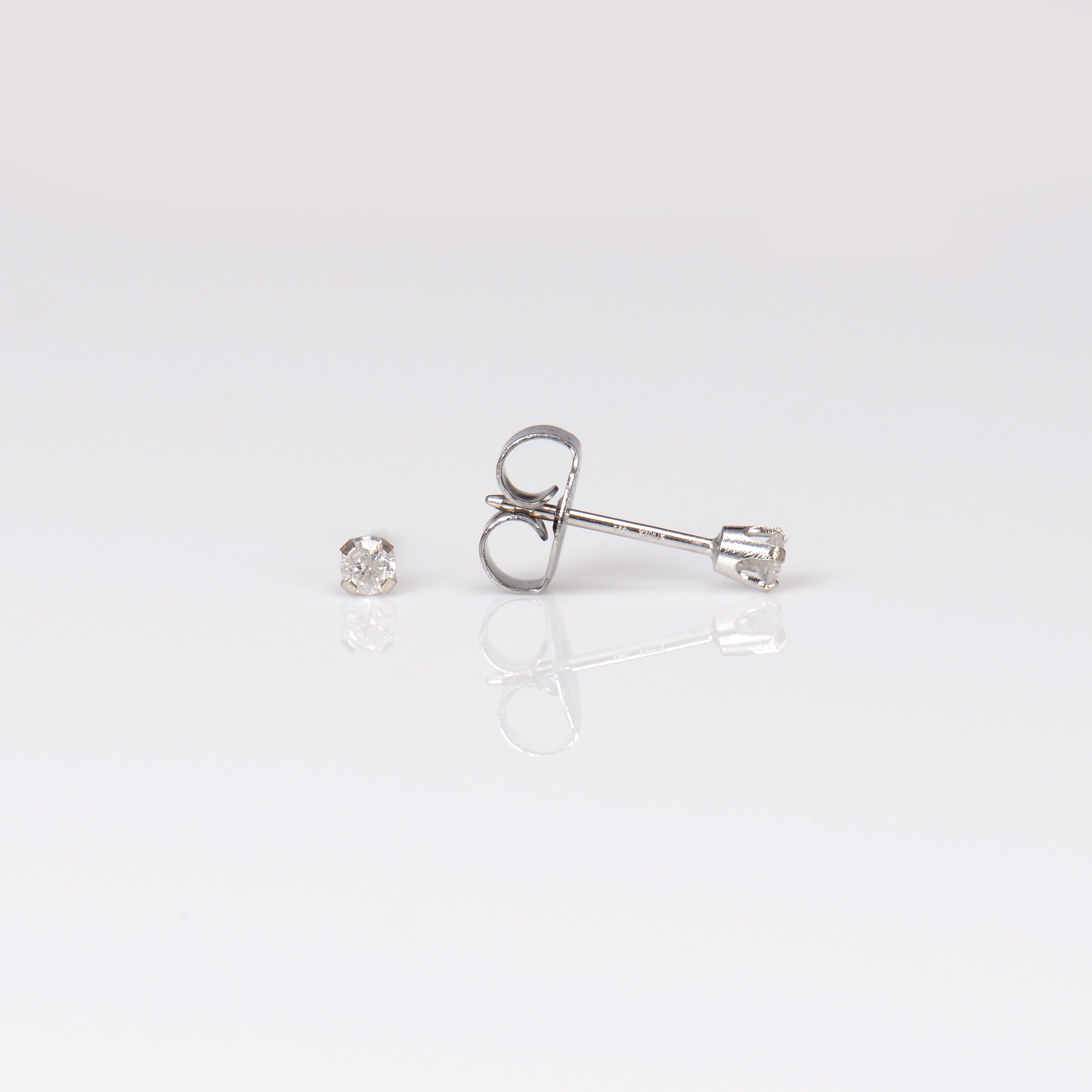 System 75™ 14K White Gold Prong-Set 5pt Natural Diamond Piercing Studs