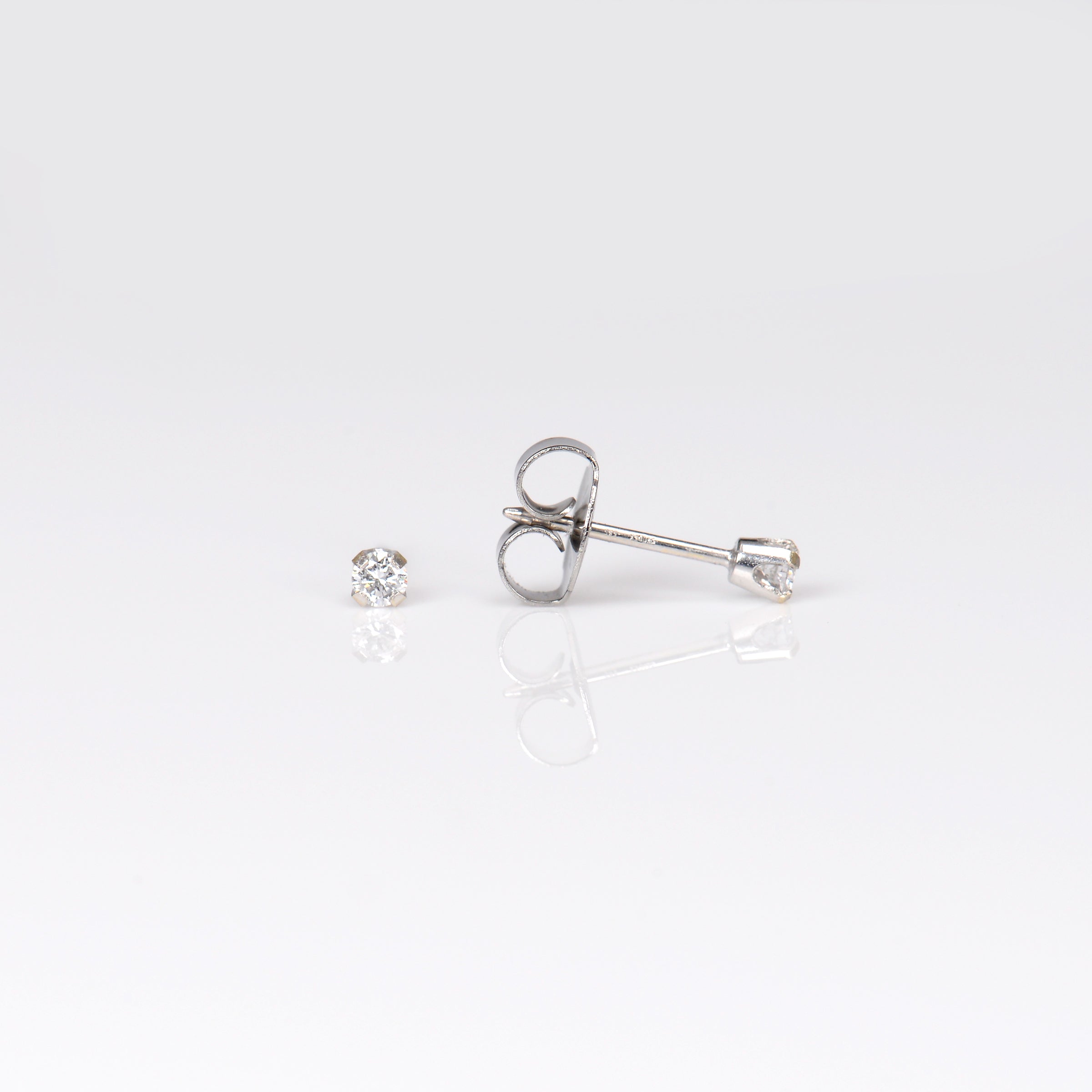System 75™ 14K White Gold 5pt Lab-Created Diamond Piercing Studs
