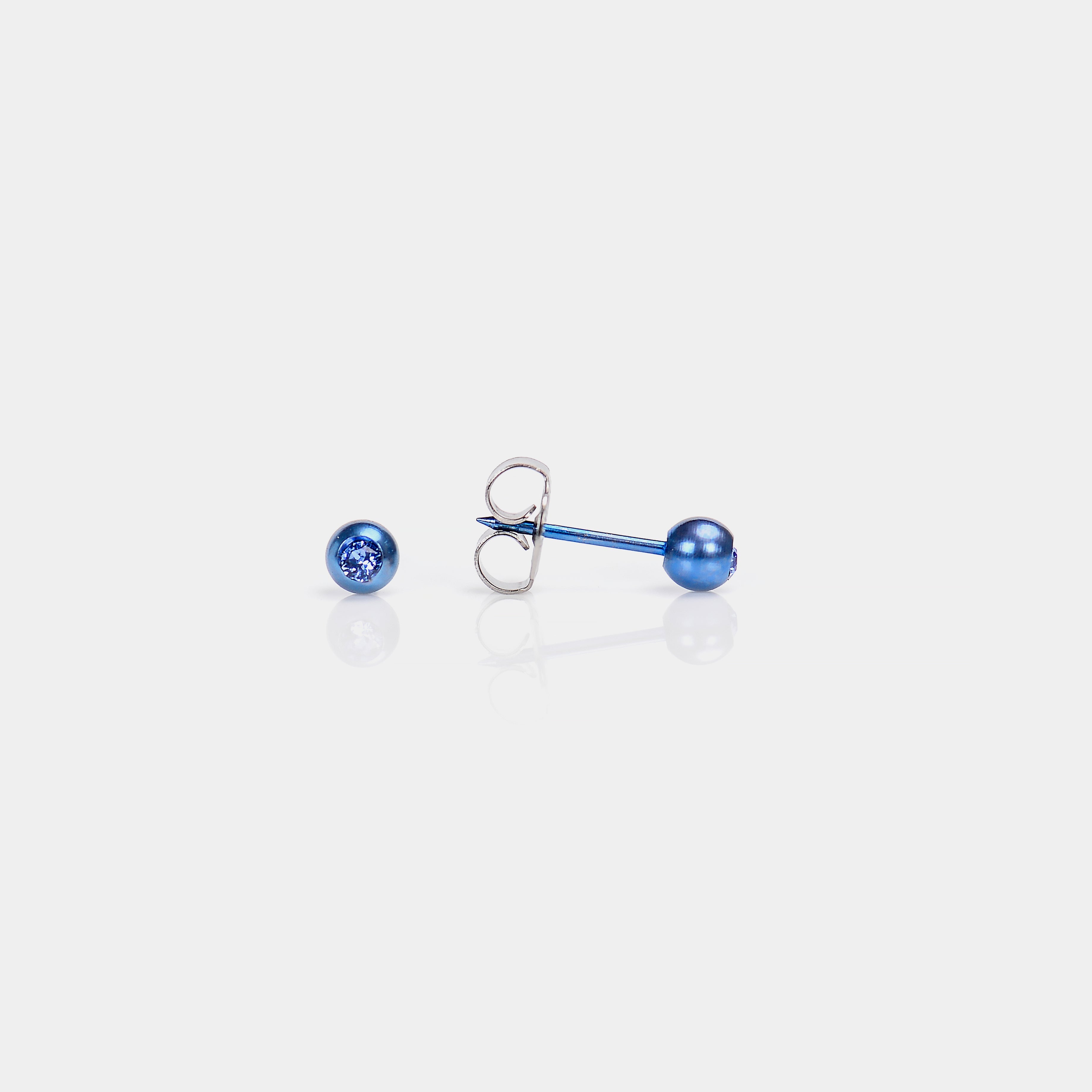 System 75™ 4mm Blue Titanium Sapphire Ball Piercing Studs
