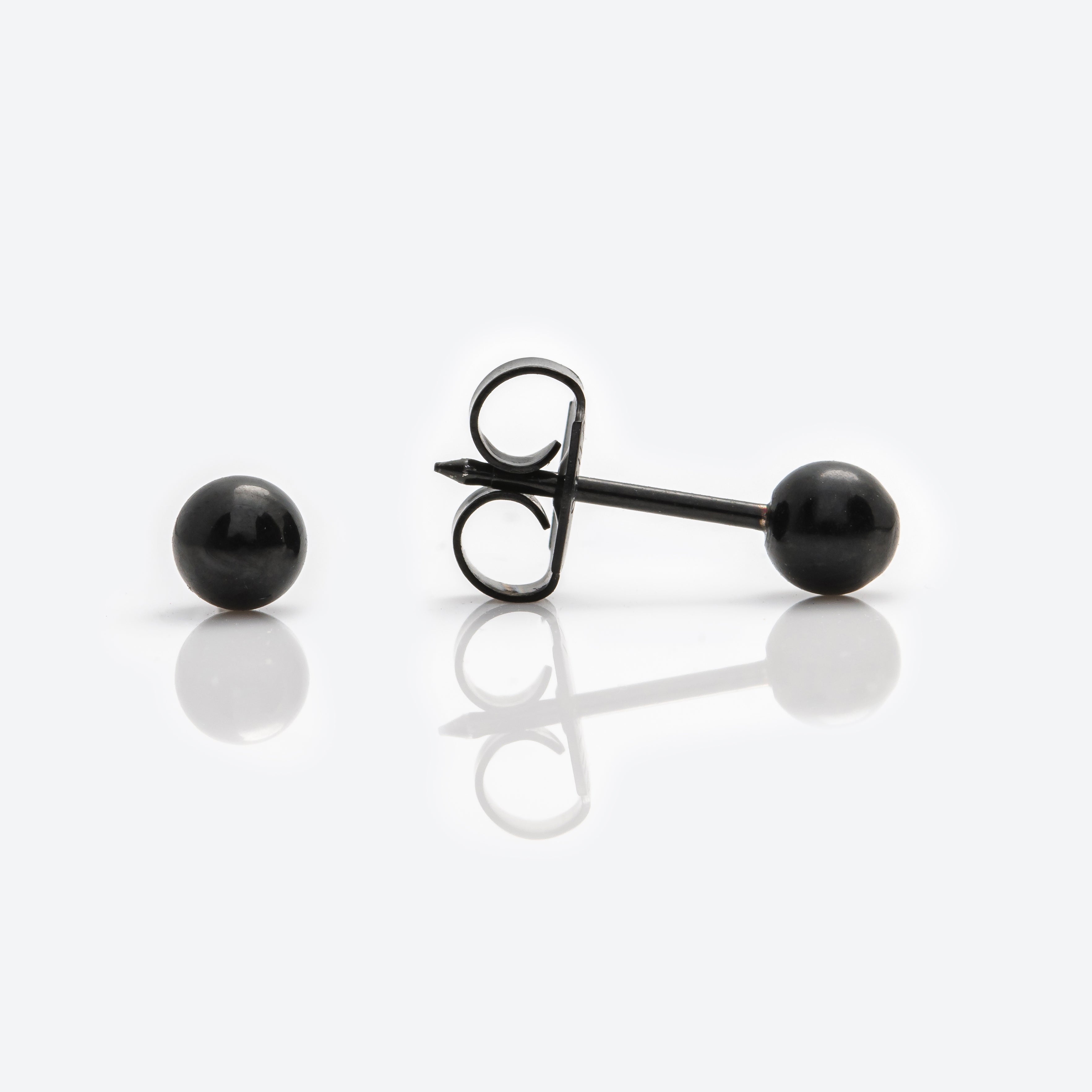 System 75™ 4mm Black Stainless Steel Ball Piercing Studs