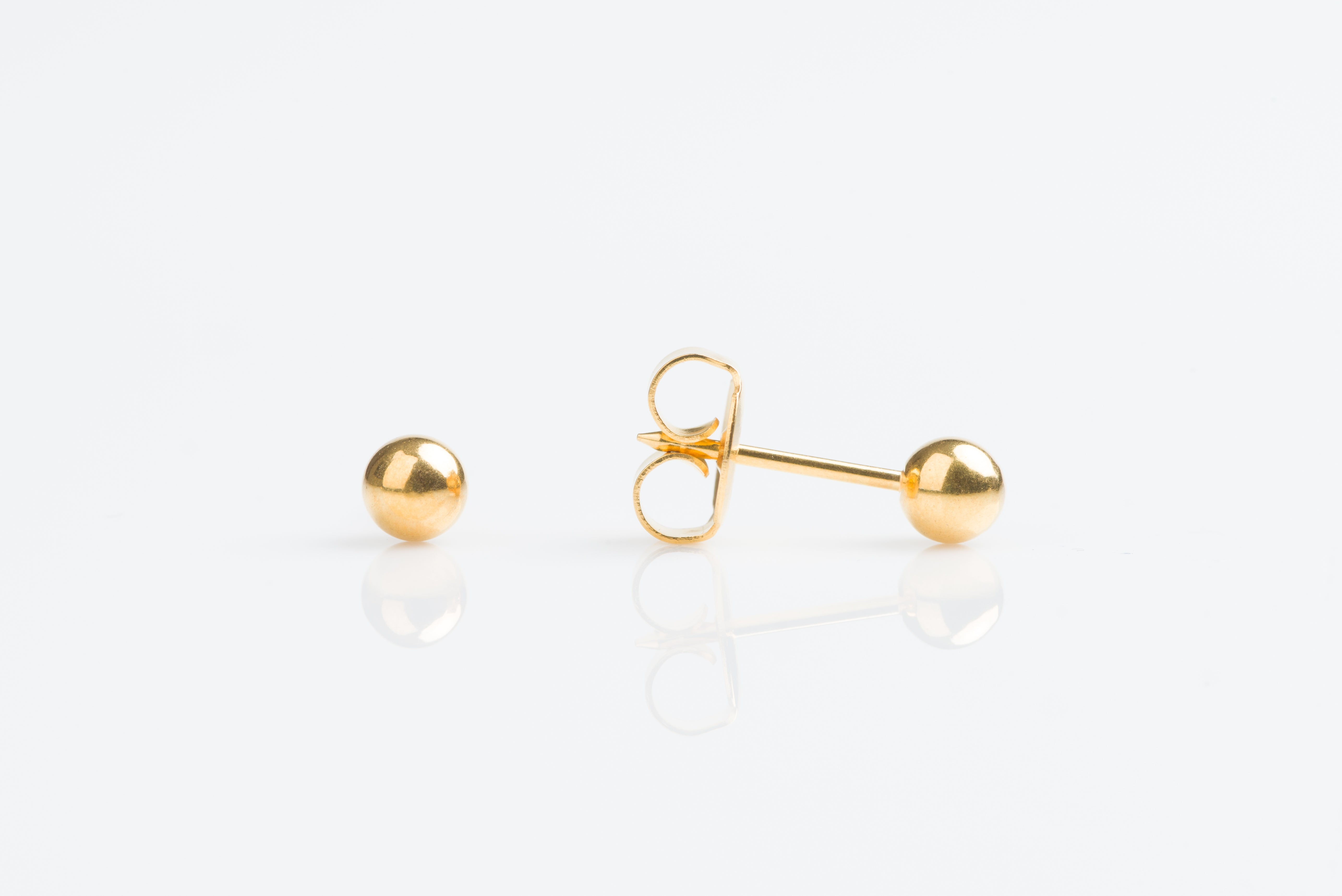 System 75™ 4mm 18K Yellow Gold Ball Piercing Studs
