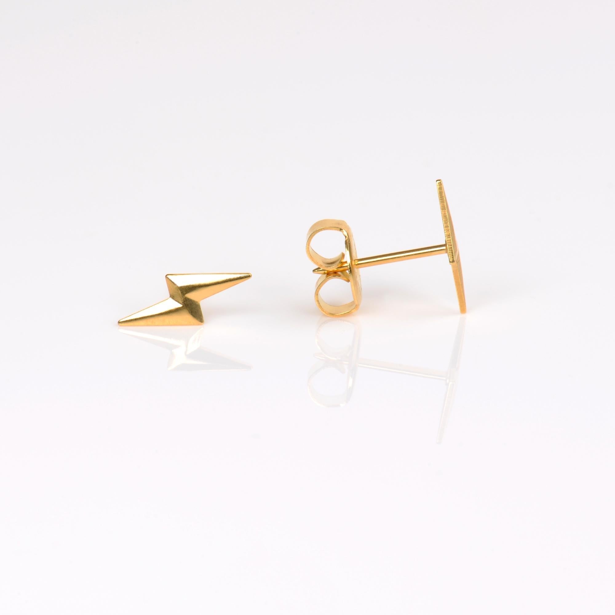 System 75™ 10mm Gold-Plated Lightning Bolt Piercing Studs