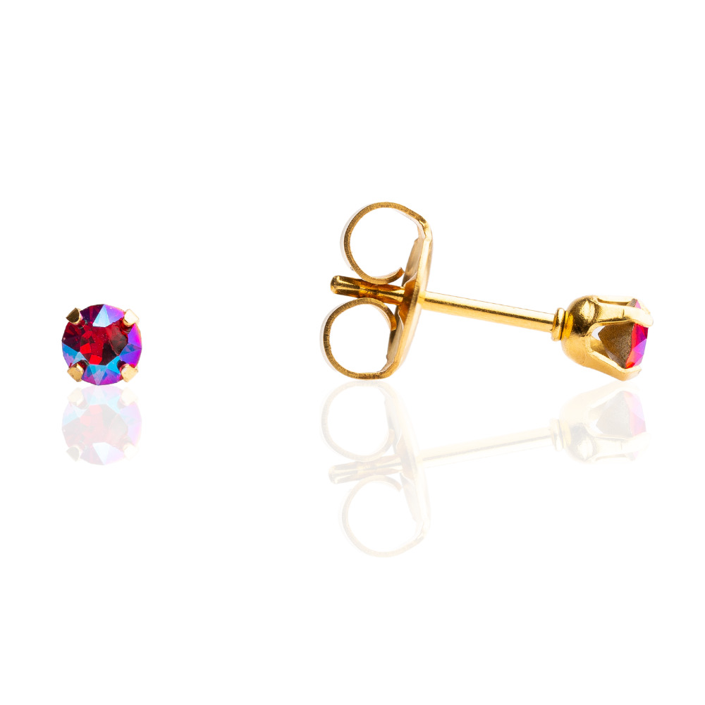 Sensitive Sterilized Gold-Plated 3mm Scarlet Crystal Shimmers