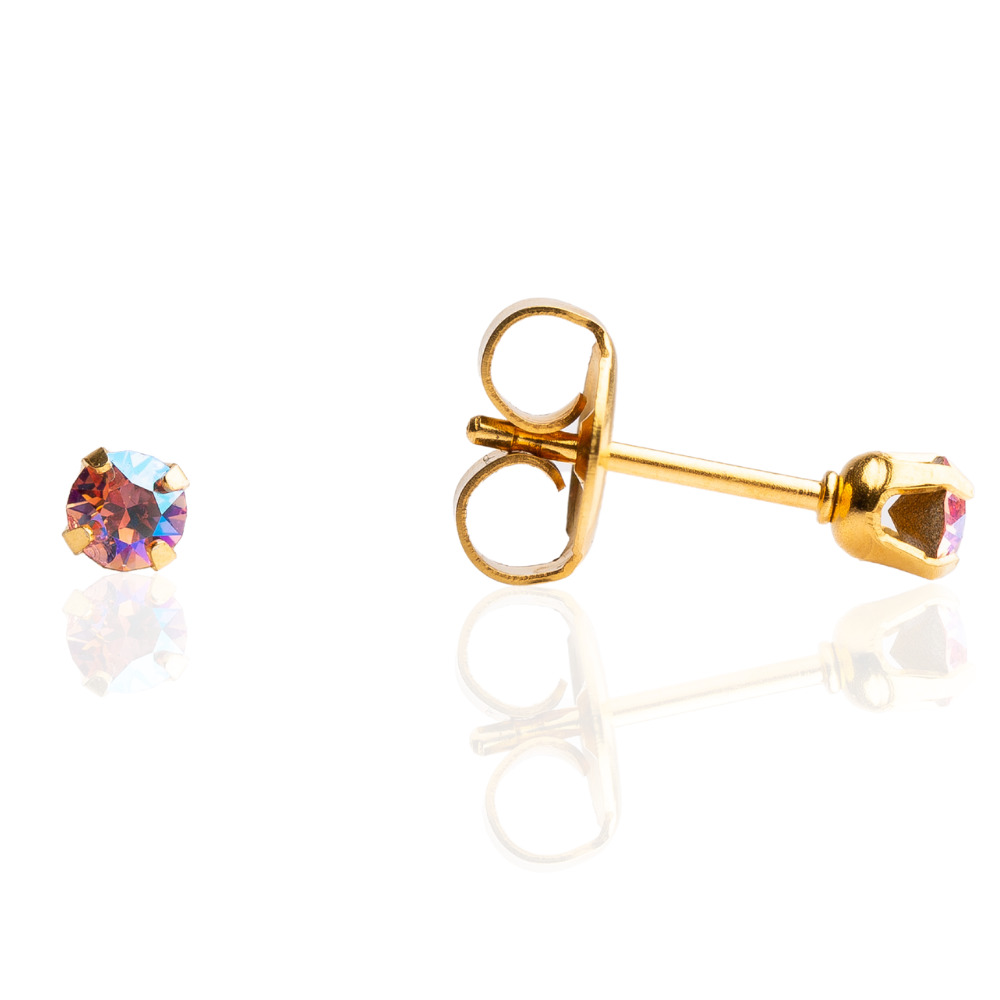 Sensitive Sterilized Gold-Plated 3mm Rose Crystal Shimmers