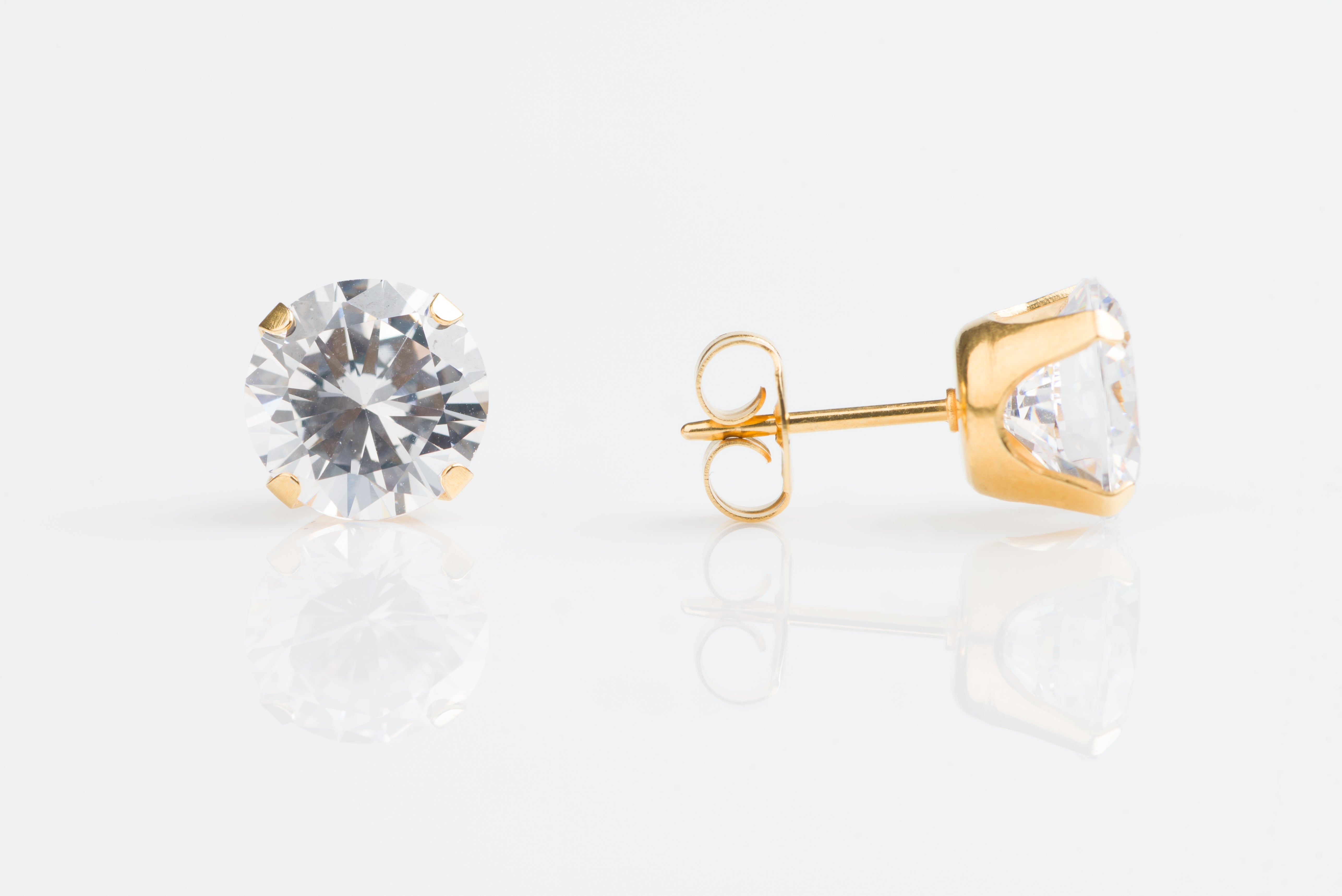 Sensitive Sterilized Gold-Plated 6×6mm Austrian Crystal Hearts