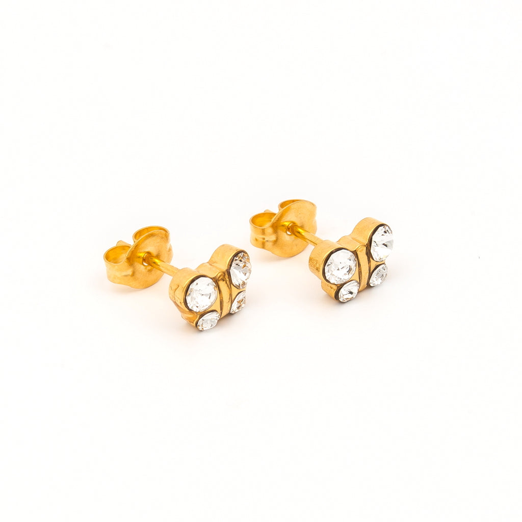 Sensitive Puff Pad Gold-Plated April Crystal Butterflies