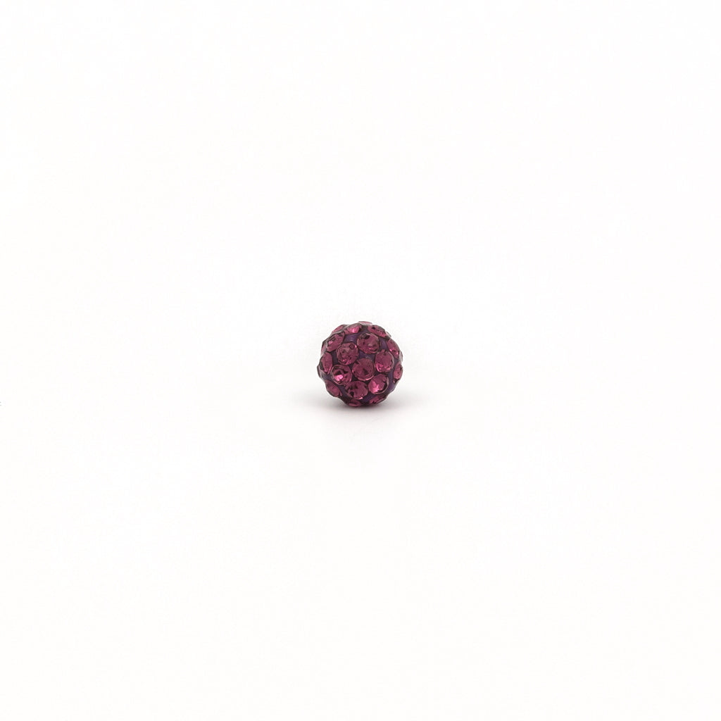 Sensitive Puff Pad Stainless Steel 4.5mm February Amethyst Crystal Fireballs