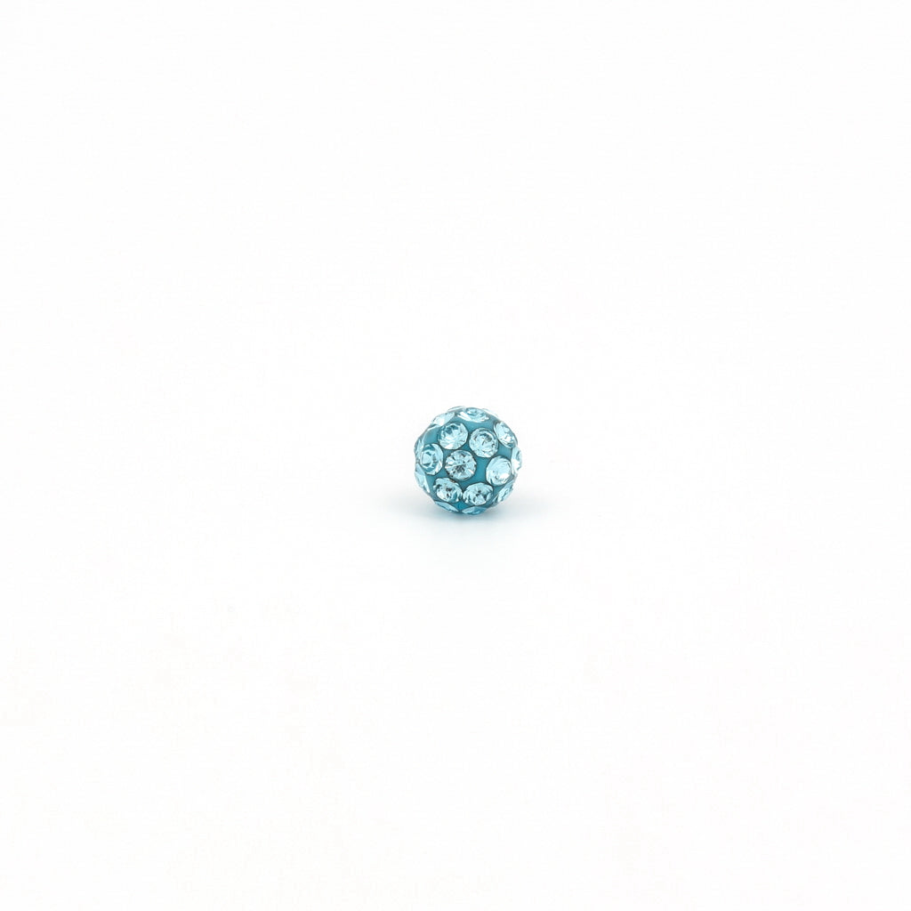Sensitive Puff Pad Stainless Steel 4.5mm March Aquamarine Crystal Fireballs