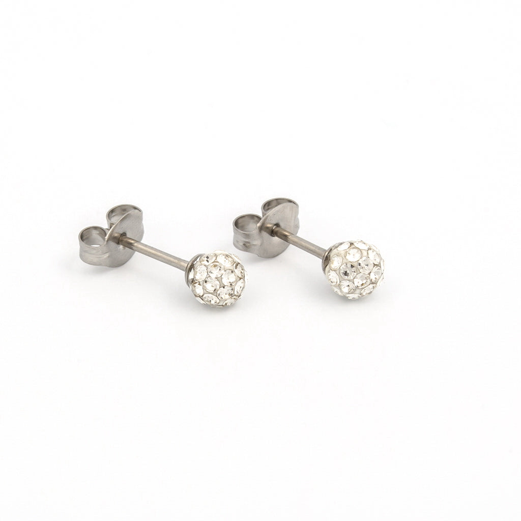 Sensitive Puff Pad Stainless Steel 4.5mm April Crystal Fireballs