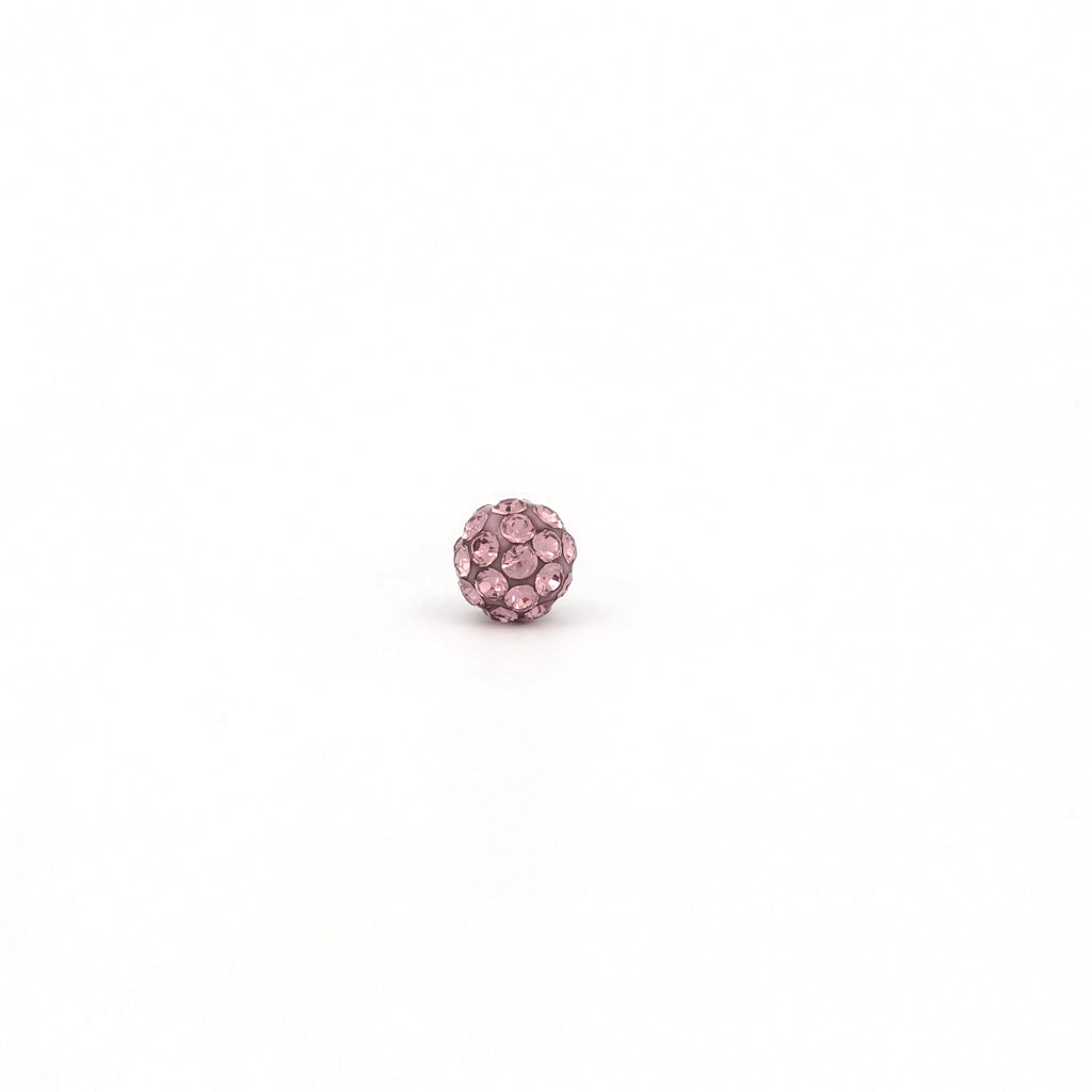 Sensitive Puff Pad Stainless Steel 4.5mm Light Amethyst Crystal Fireballs